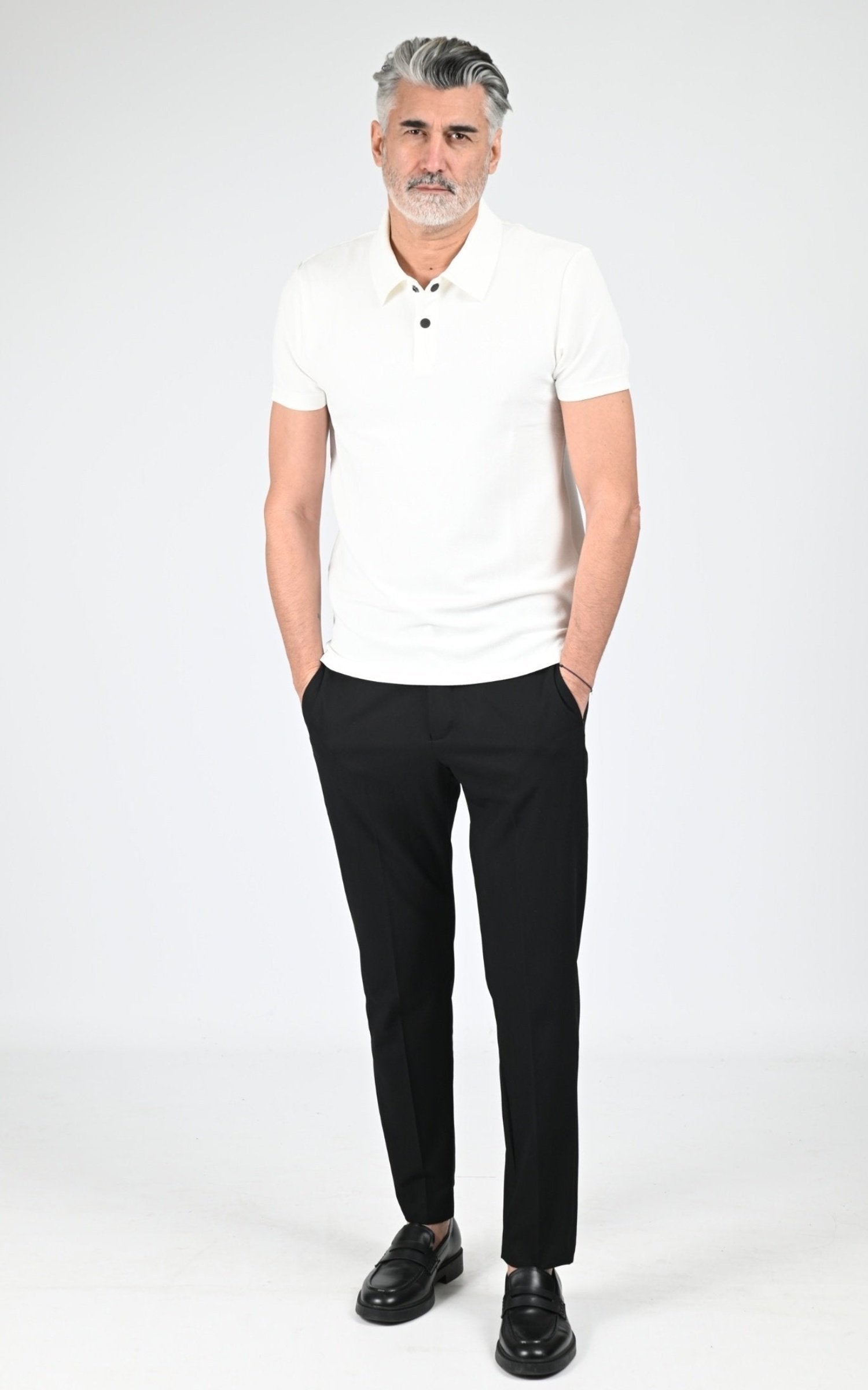 Polo Textile Homme Jaj -Schott-, modèle Ps coney de couleur white