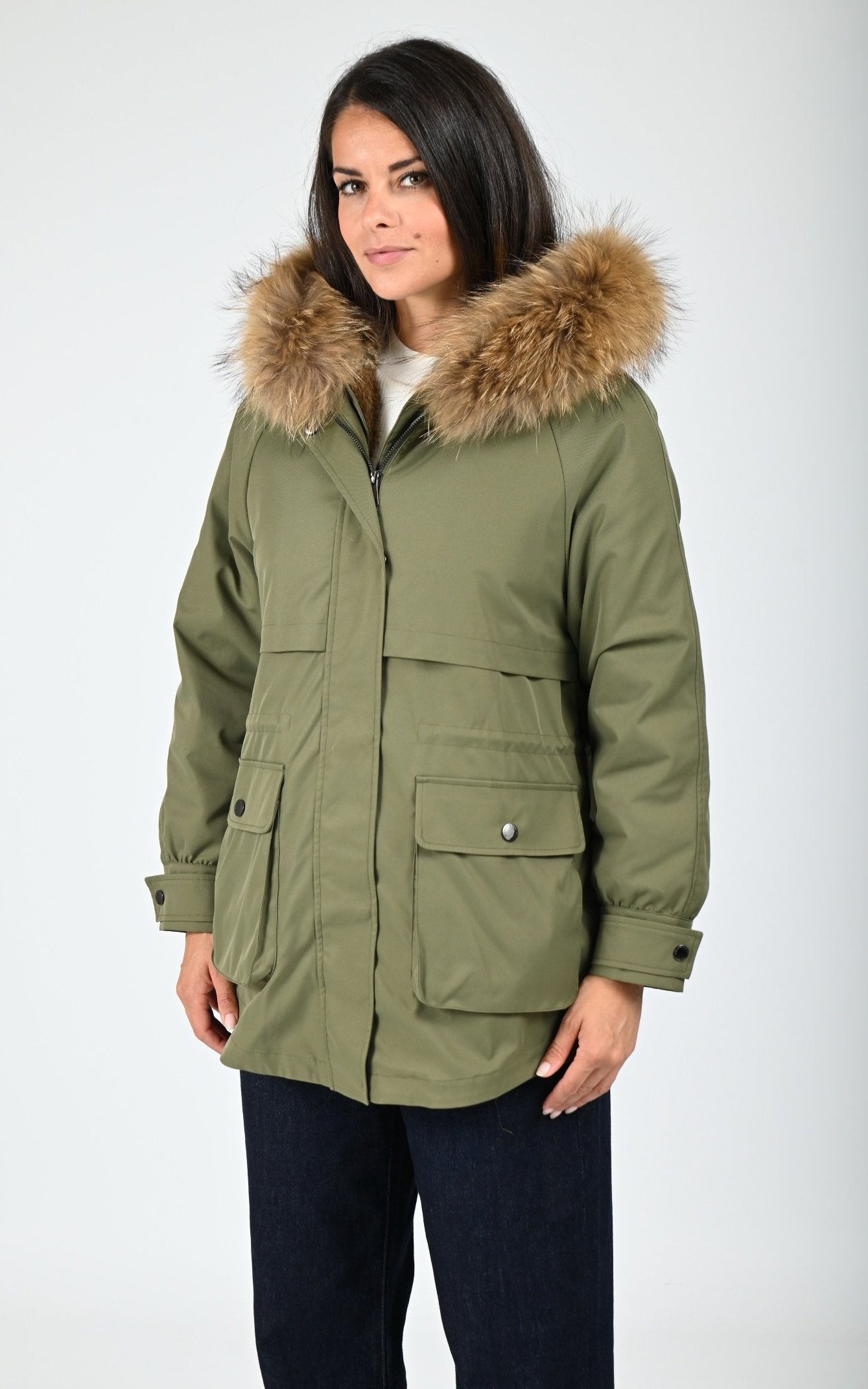 Parka army fourrure Emma kaki