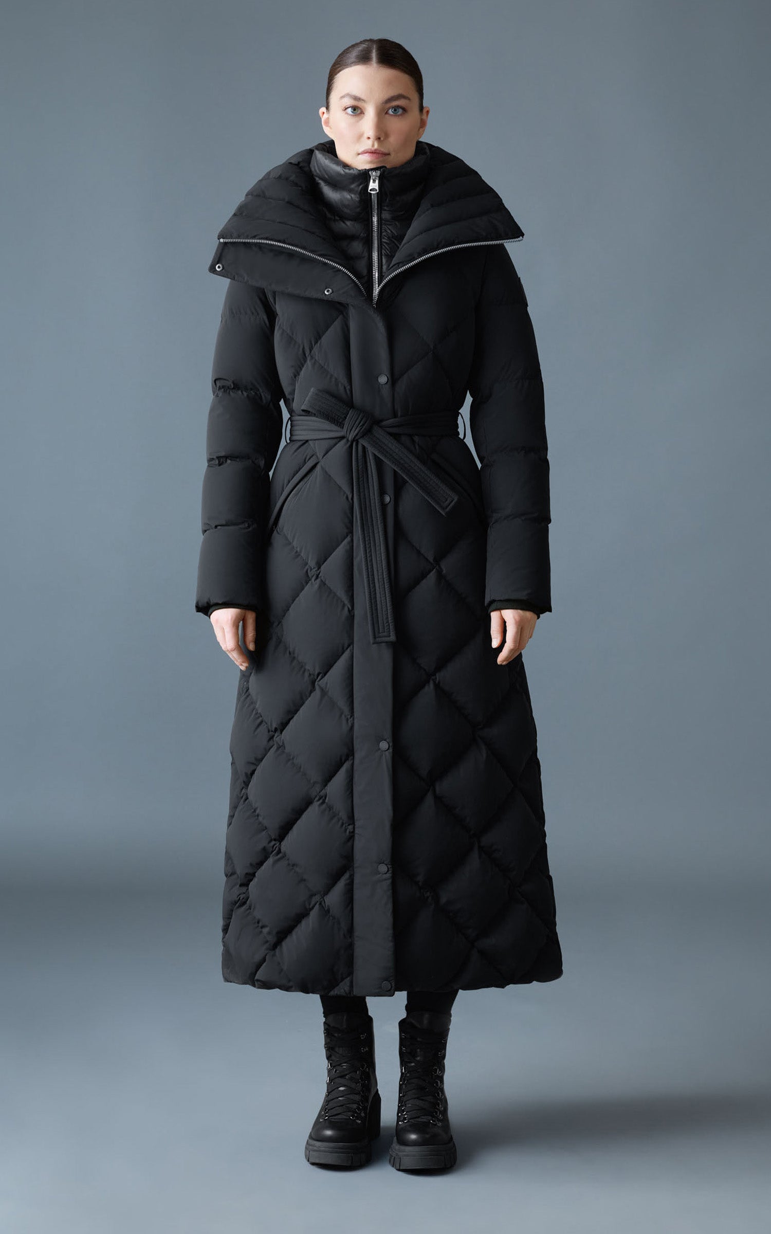 Doudoune longue Laurella 1-en-2 noir