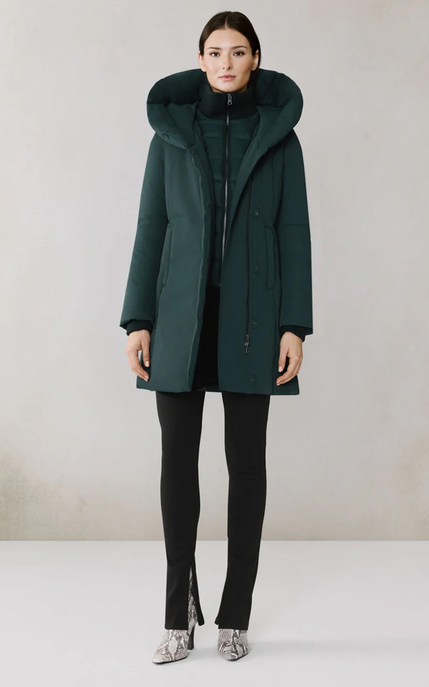 Parka cintrée vert