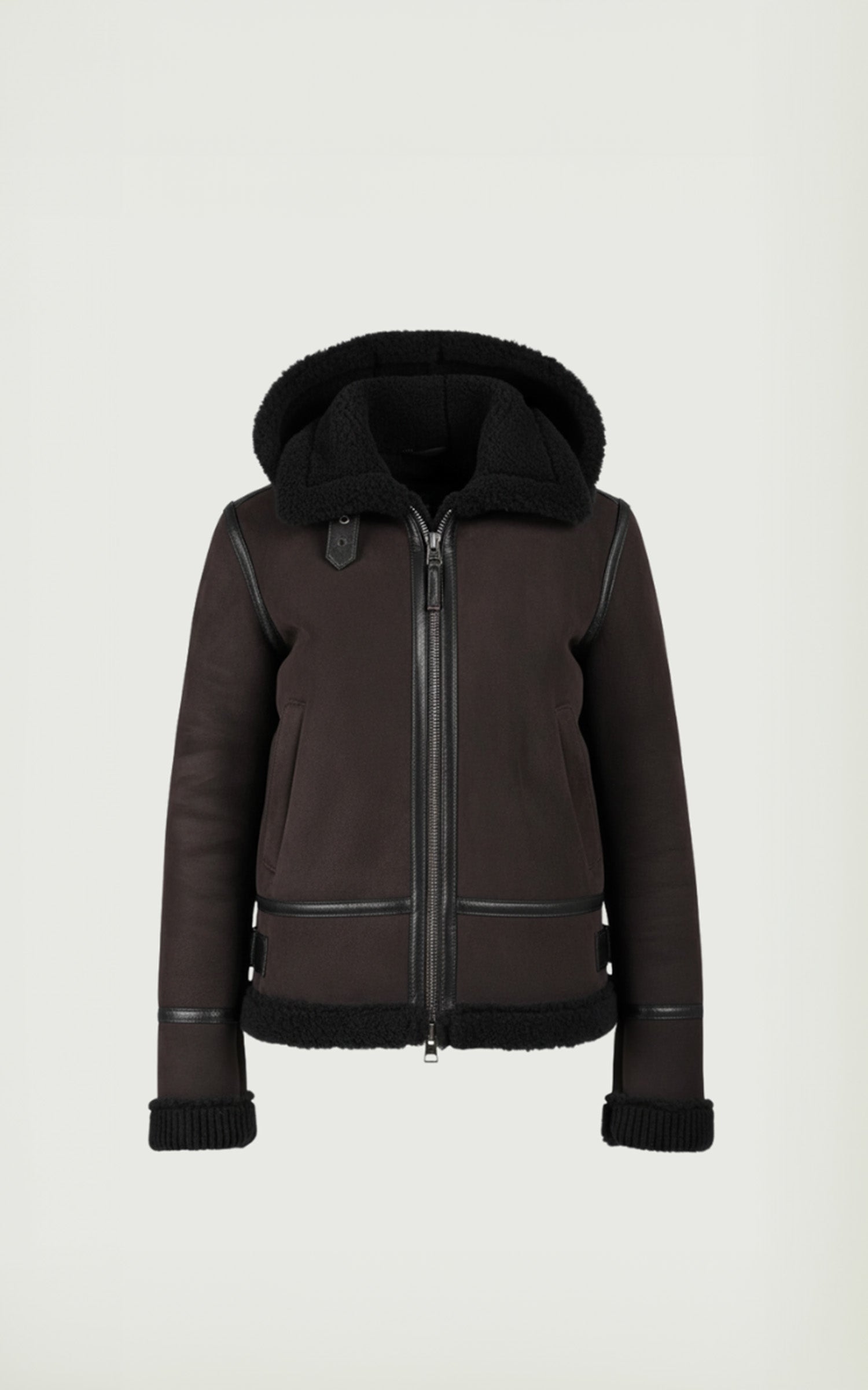 Bombardier shearling Jacqueline marron foncé