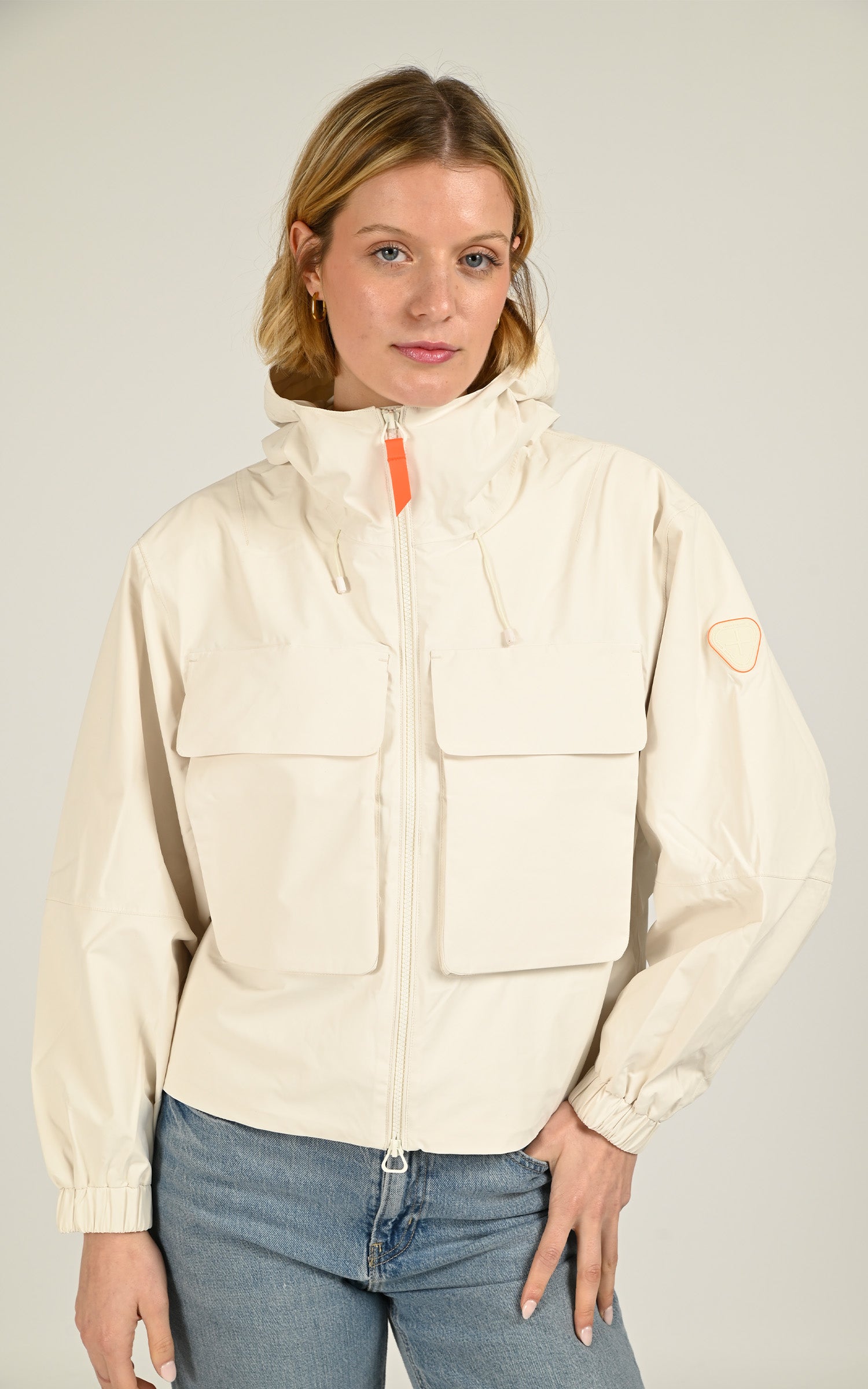 Chimene Cream Windbreaker Jacket