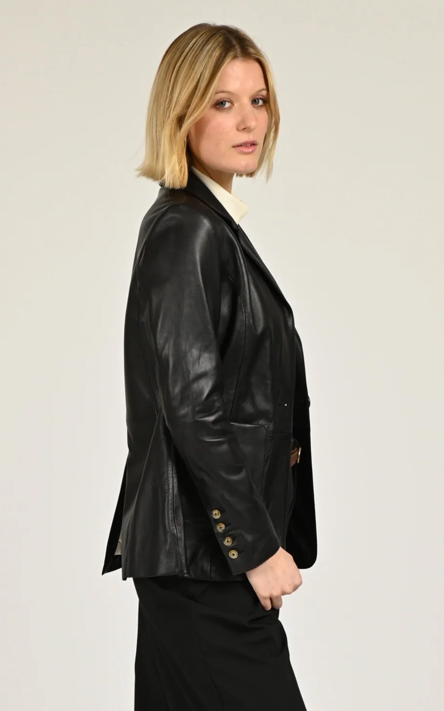 Blazer en agneau Felicia noir