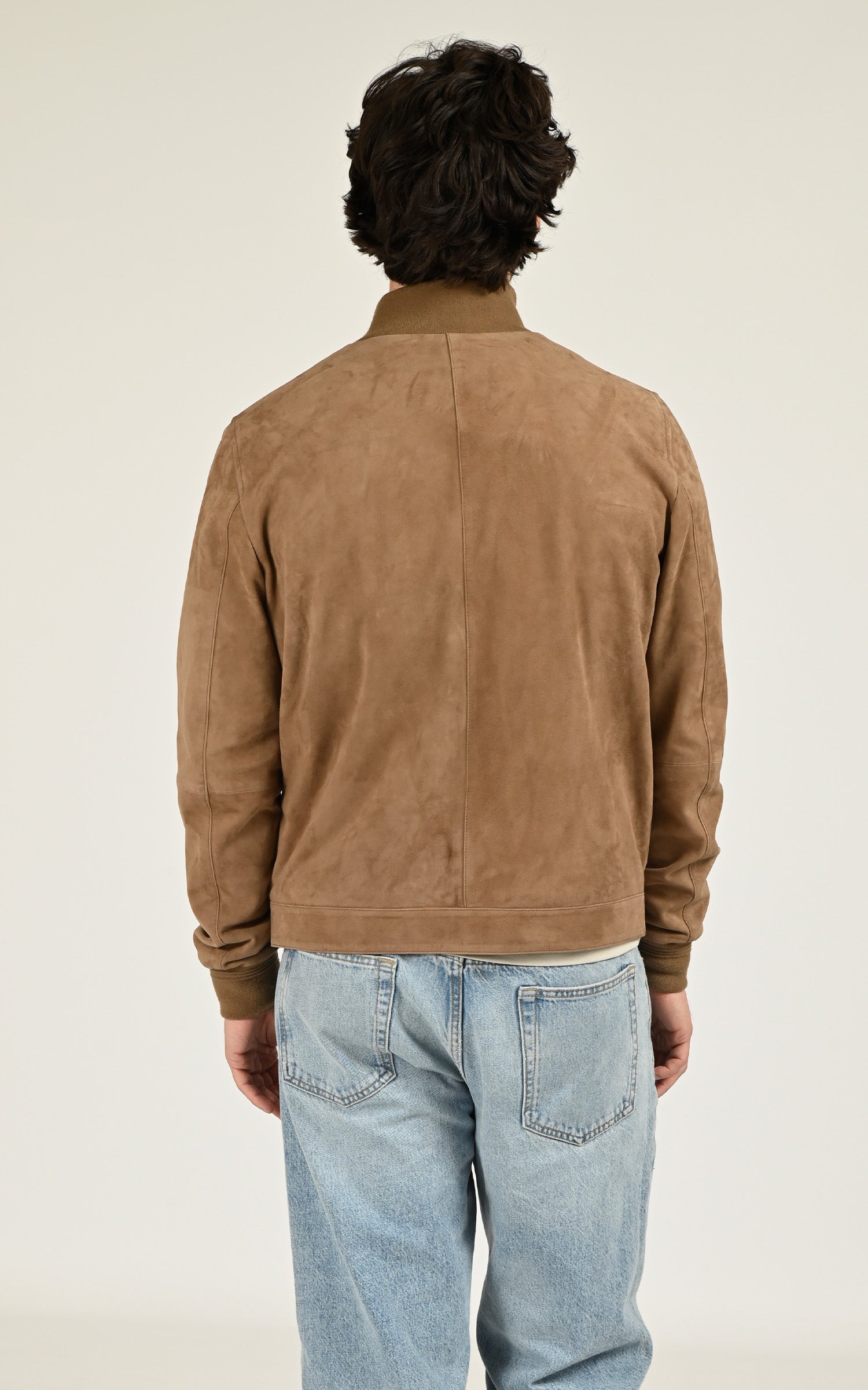 Blouson en daim Ziggy taupe
