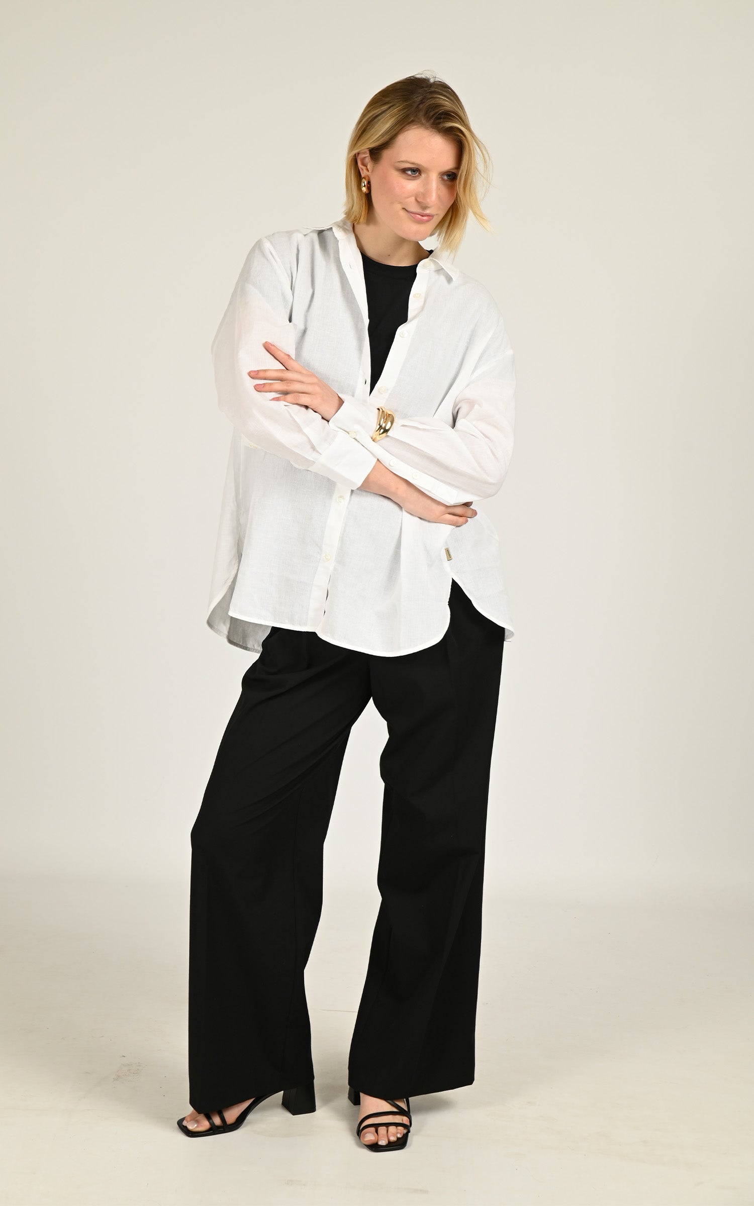 Chemise oversize en lin blanc