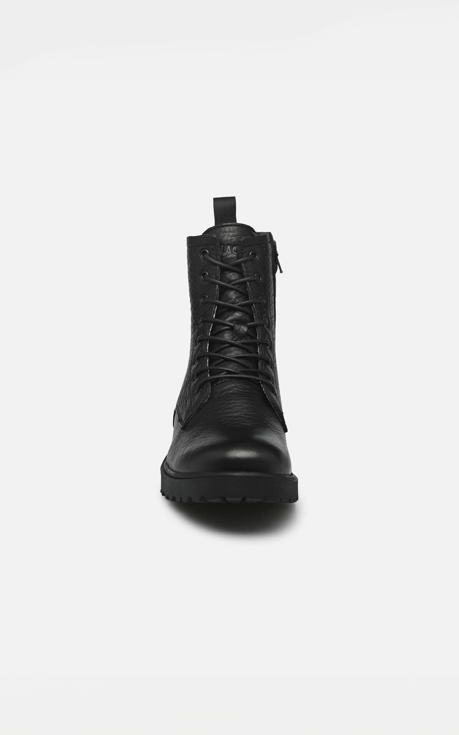 KAJSA black fur-lined leather boots