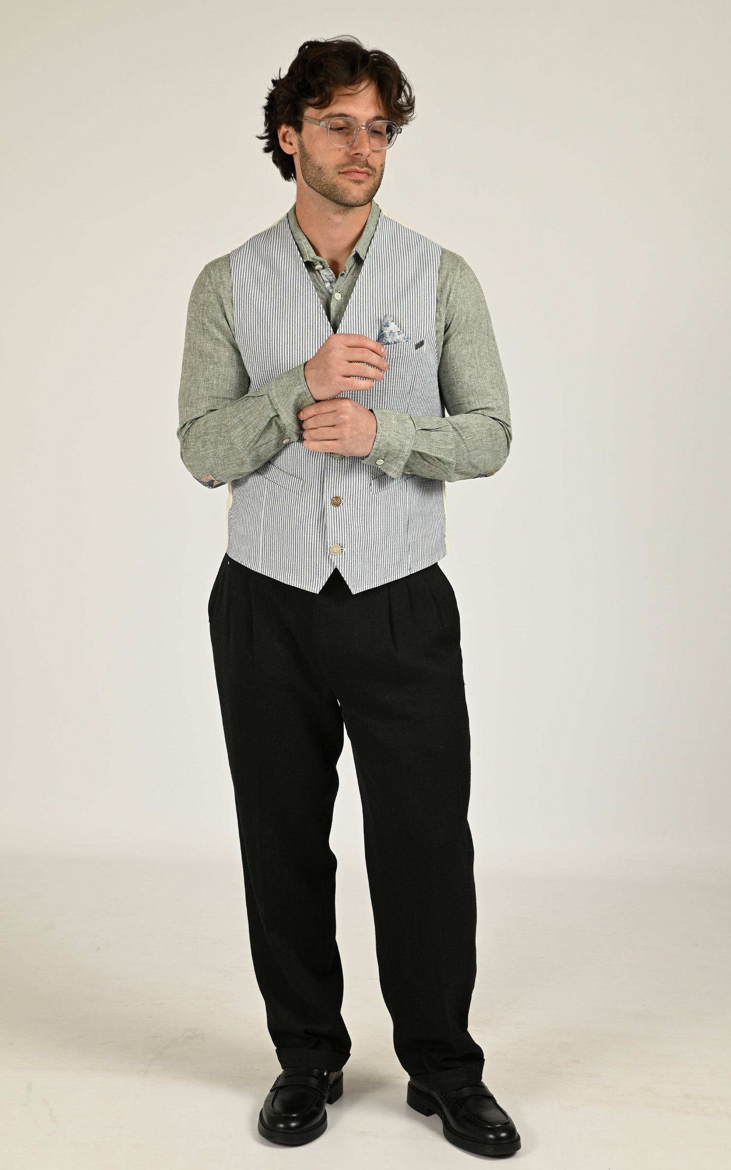 Gilet de costume à rayures Shop bleu