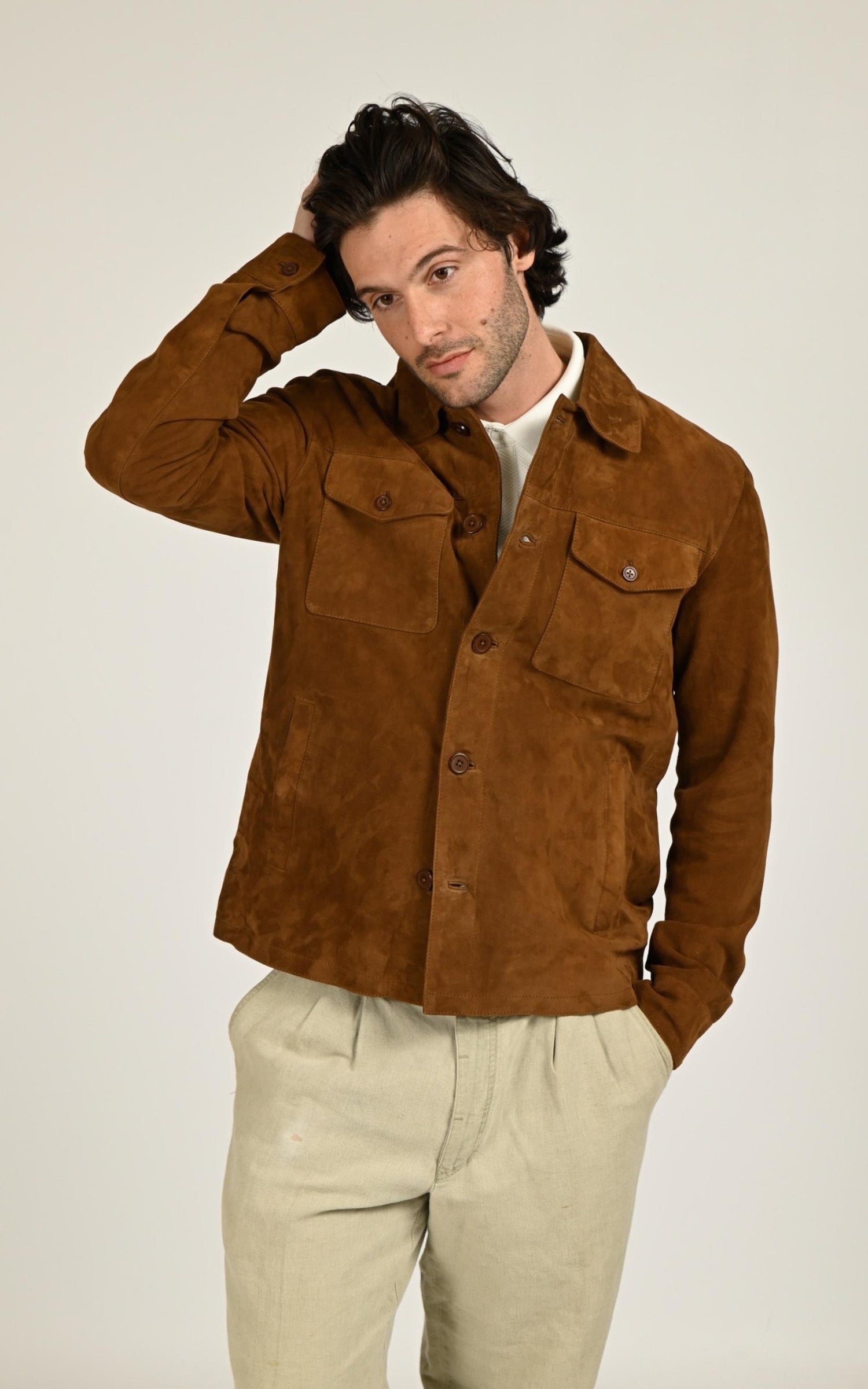Veste en daim Windham tabac