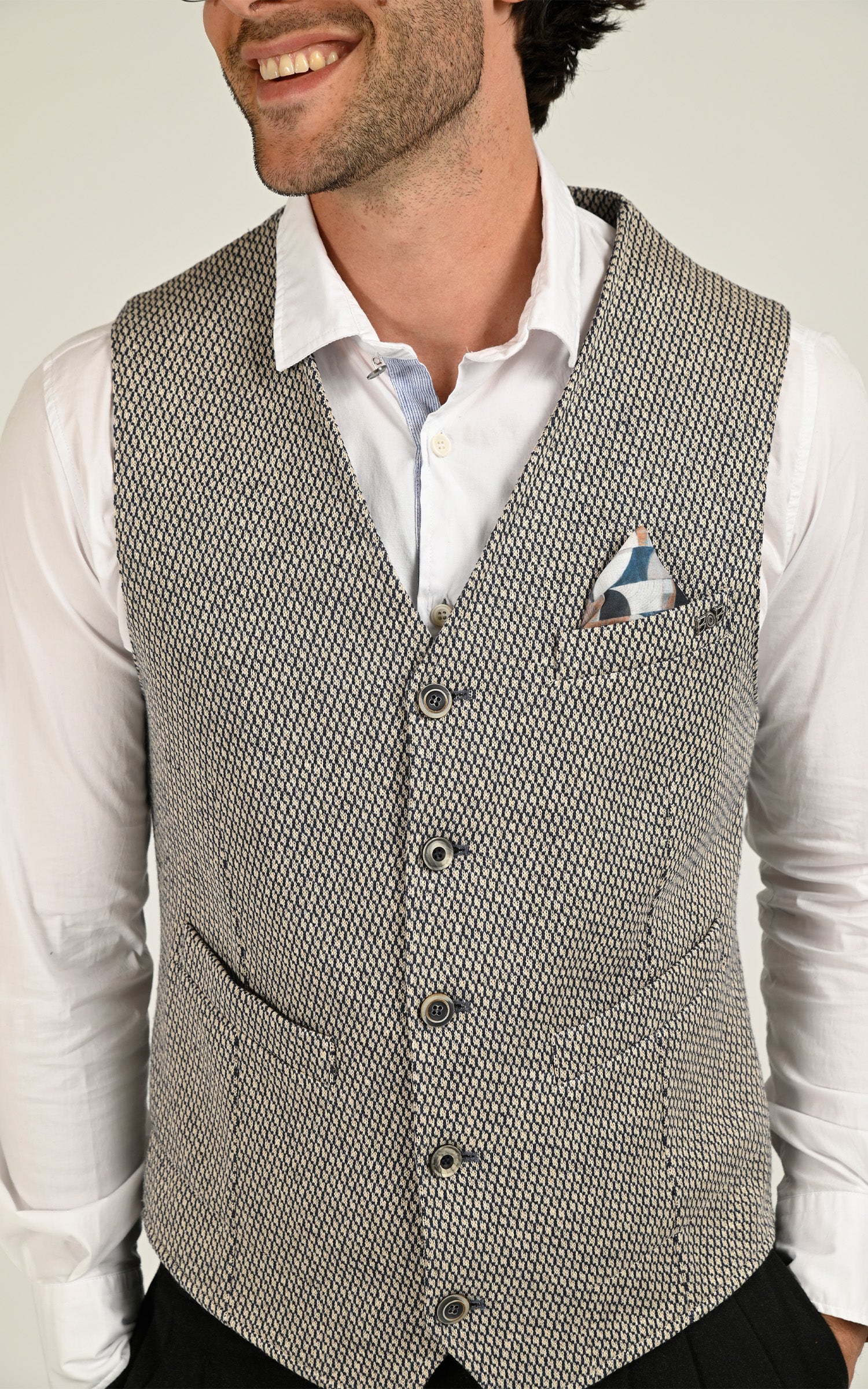 Gilet de costume à rayures Drug 562 gris