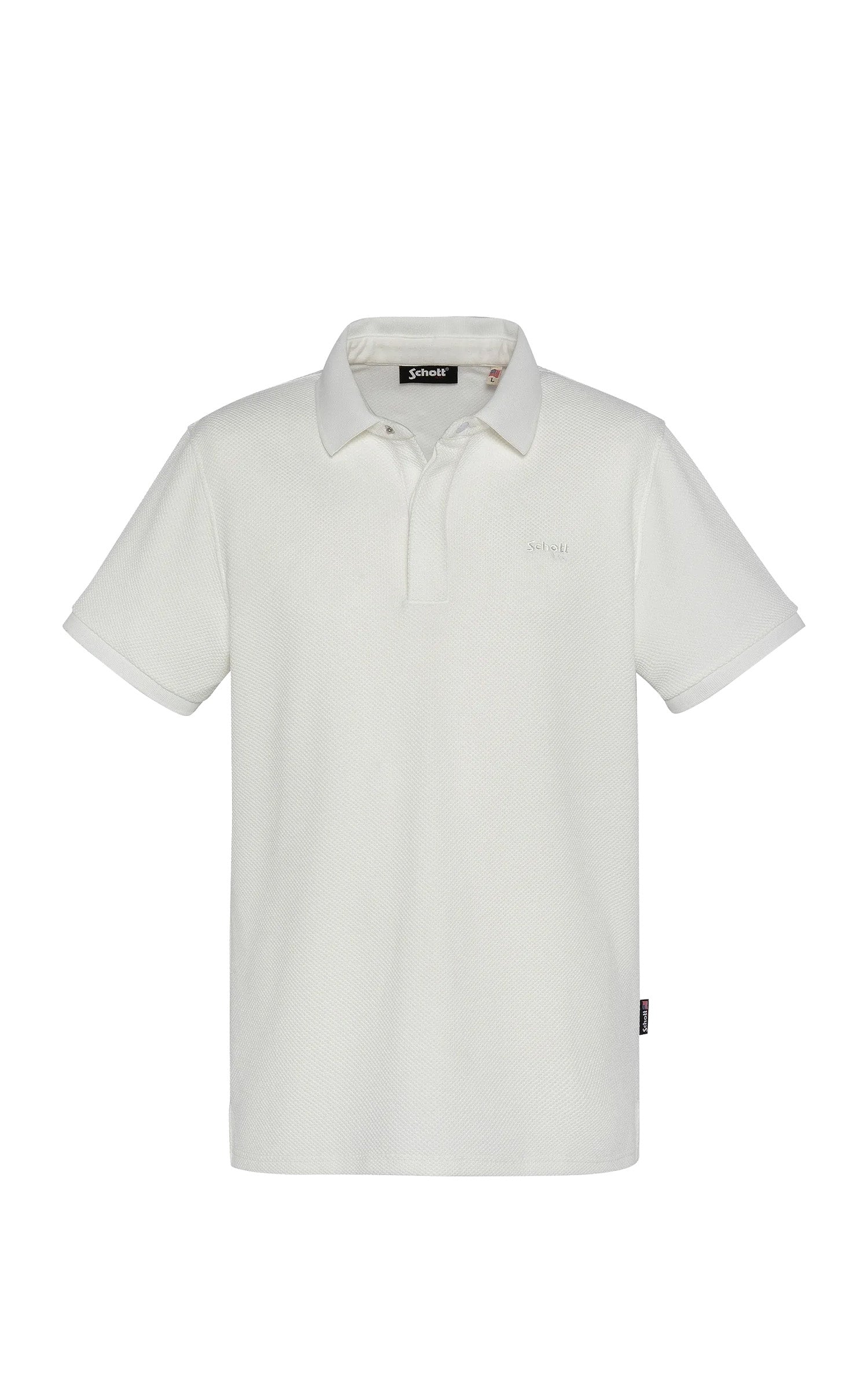 Polo effet gaufré blanc