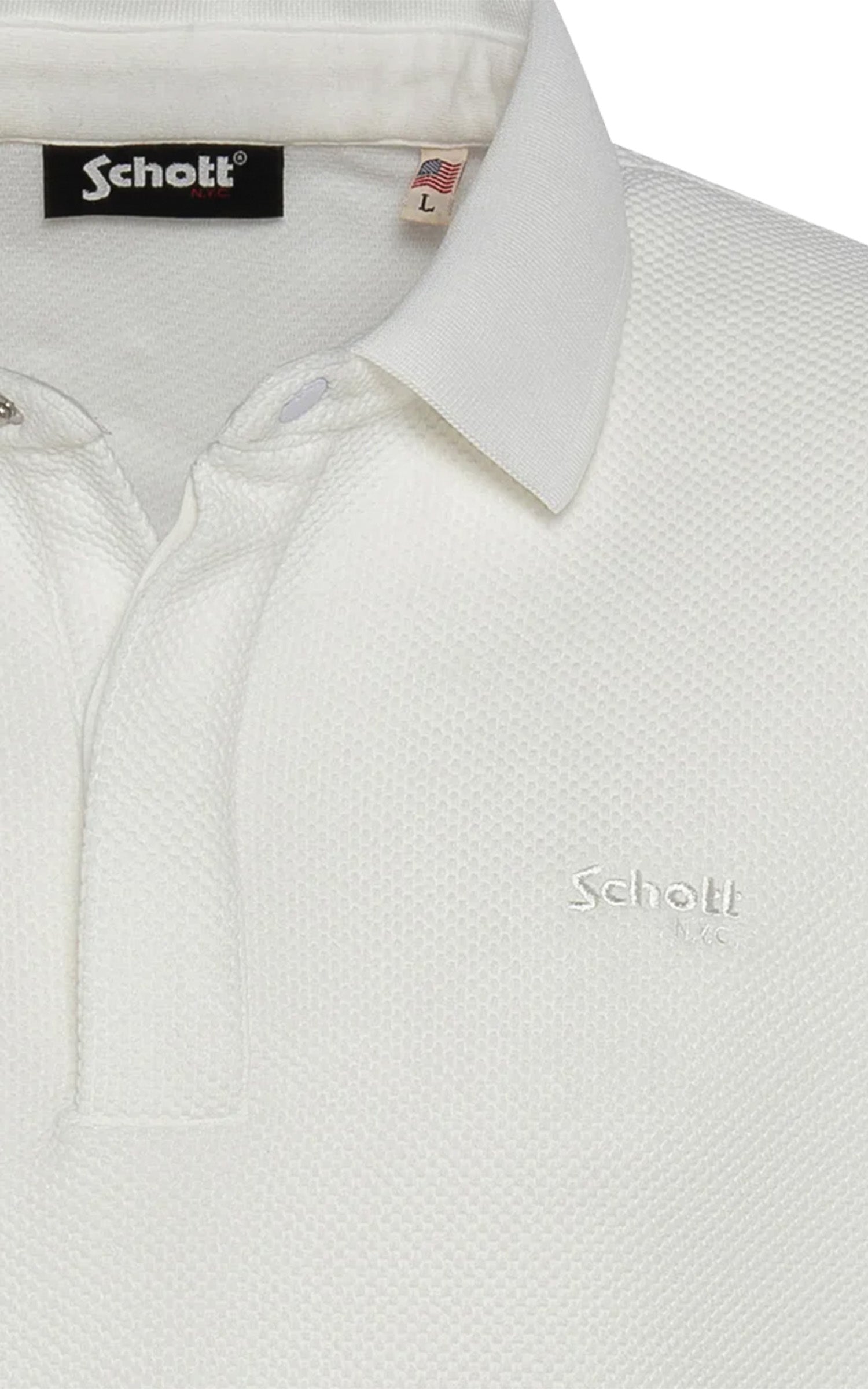 Polo effet gaufré blanc
