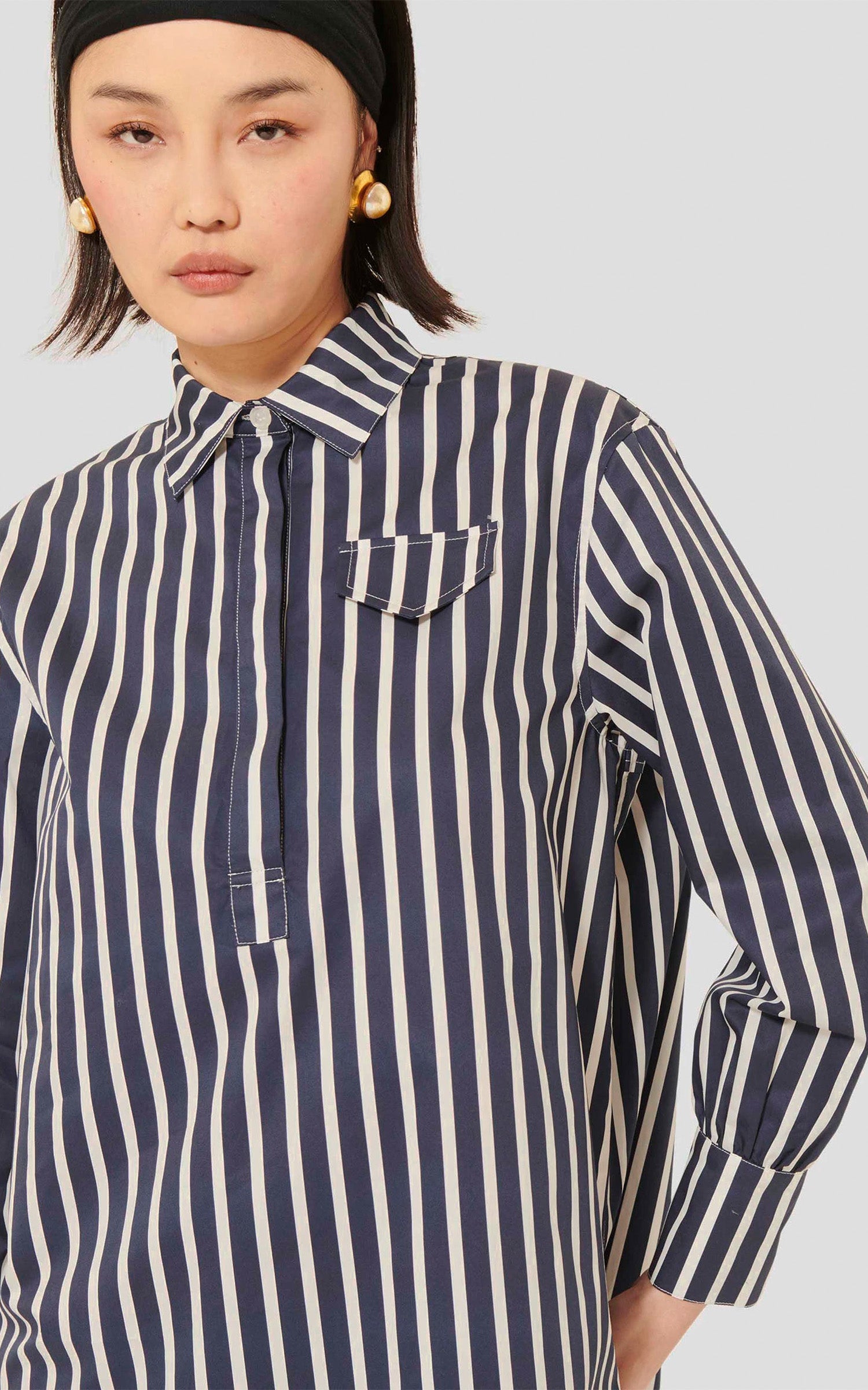 Blue striped top