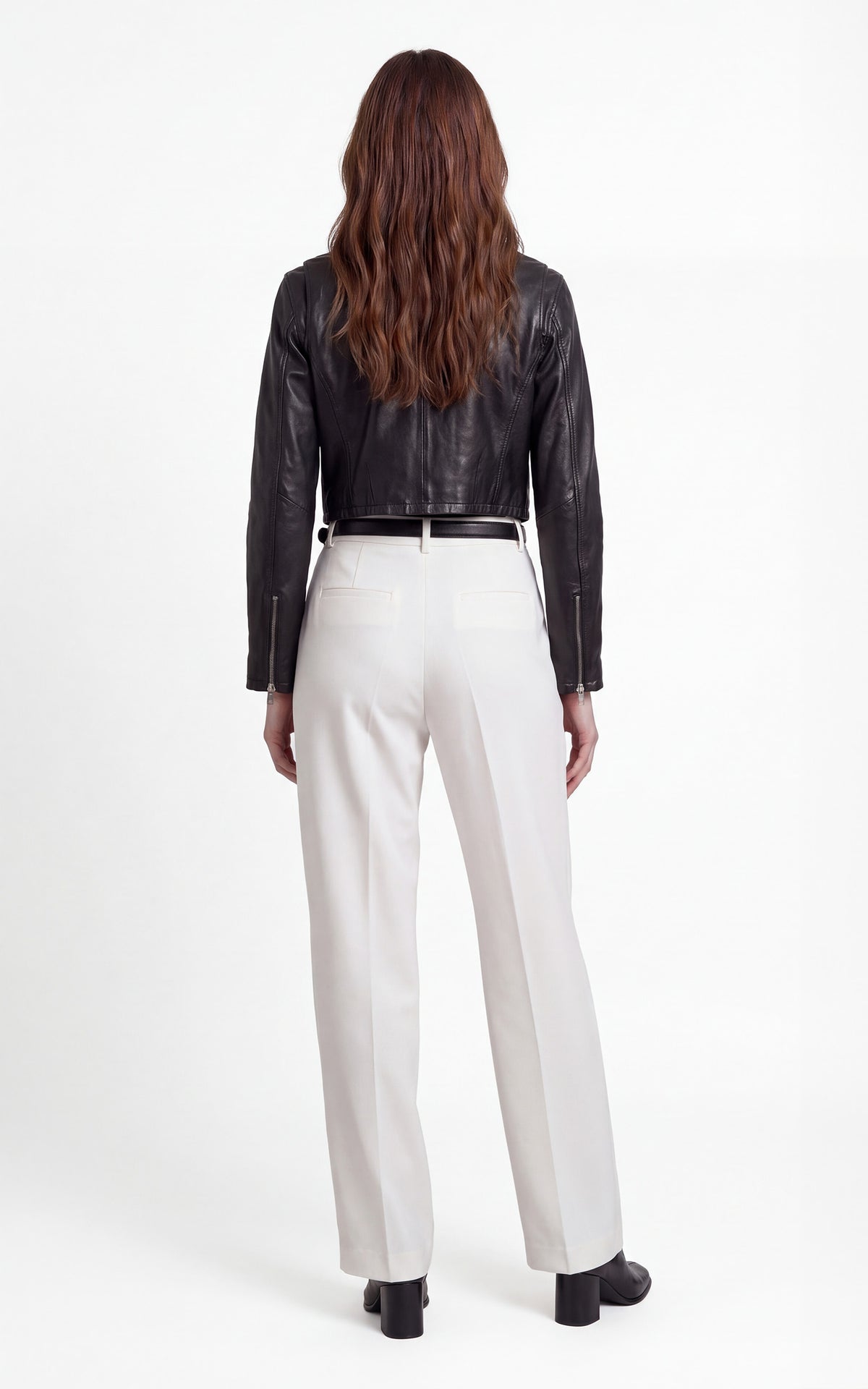 Perfecto cuir court Tory noir
