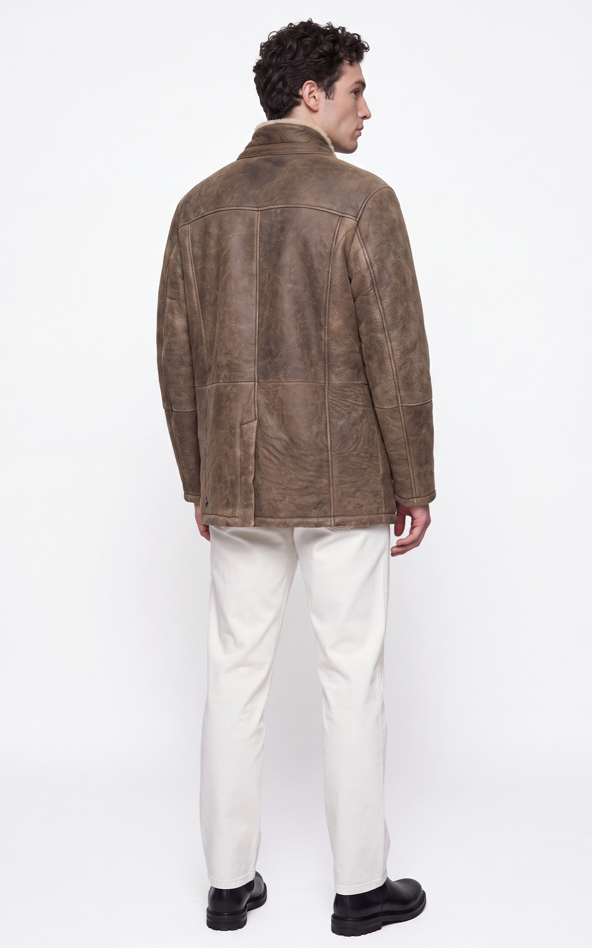 Veste peau lainée agneau Jack marron