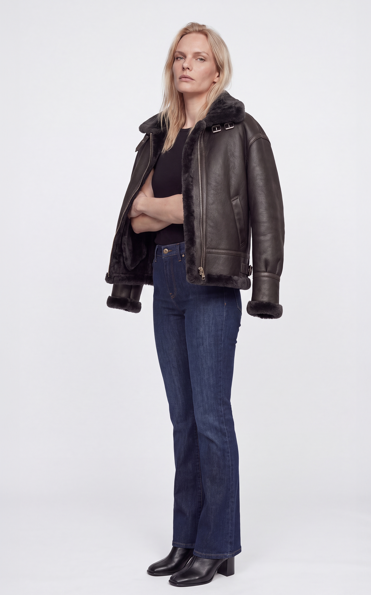 Bombardier cuir Justine marron