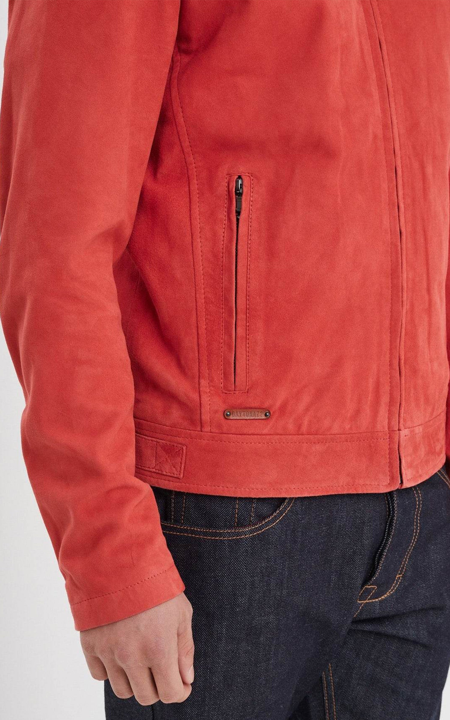 Blouson daim Delf rouge