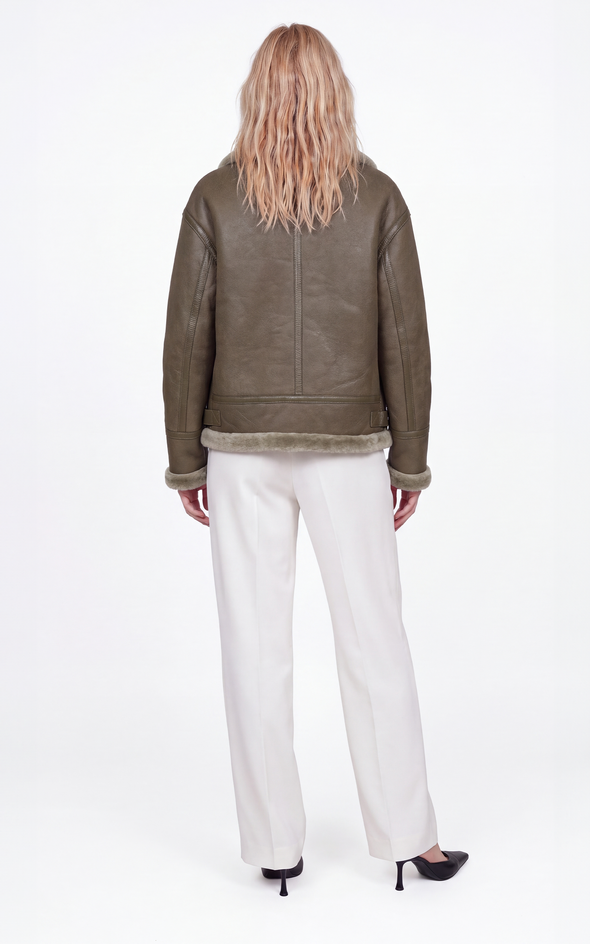 Bombardier cuir Justine vert