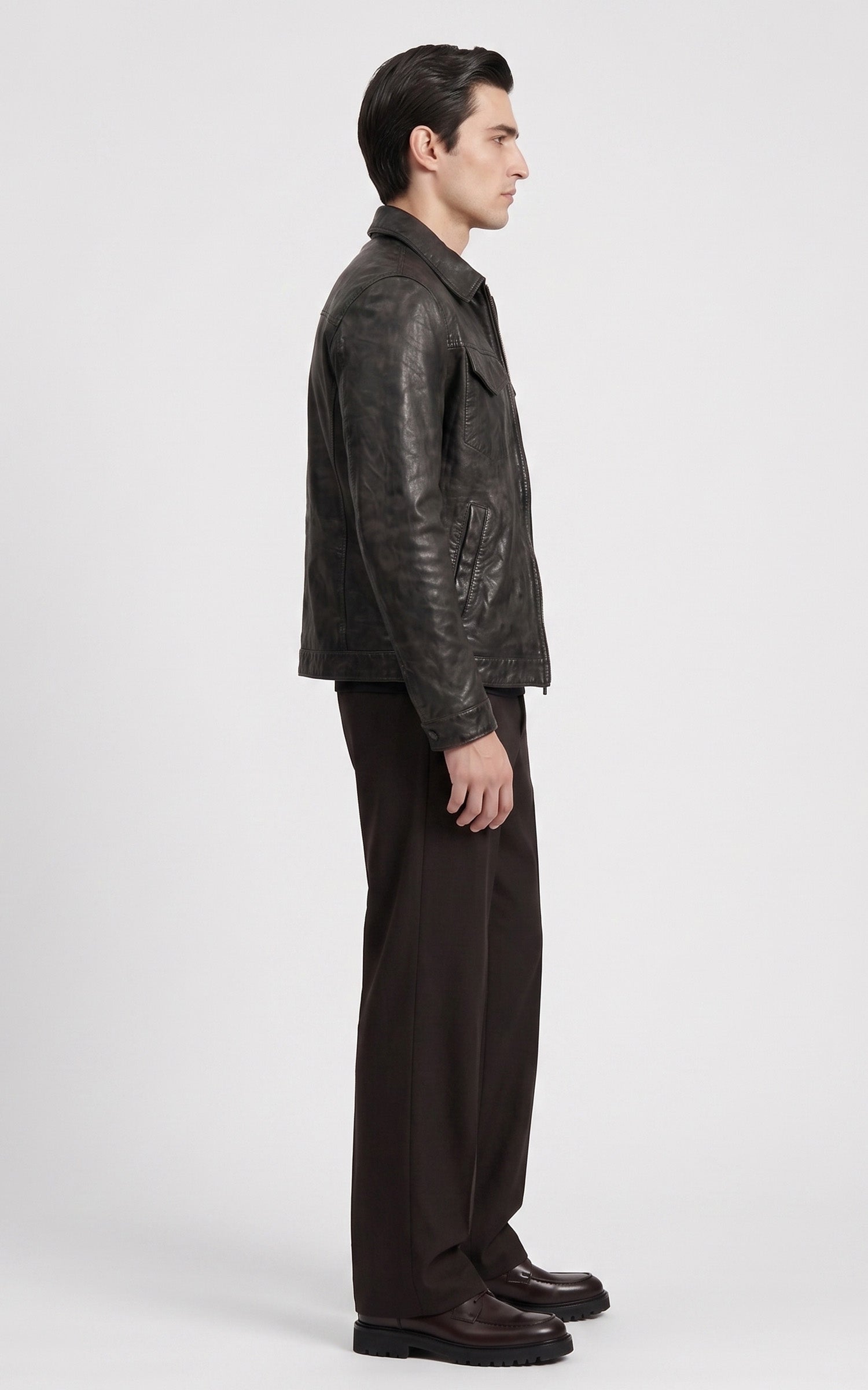 Blouson cuir worker 87131 noir