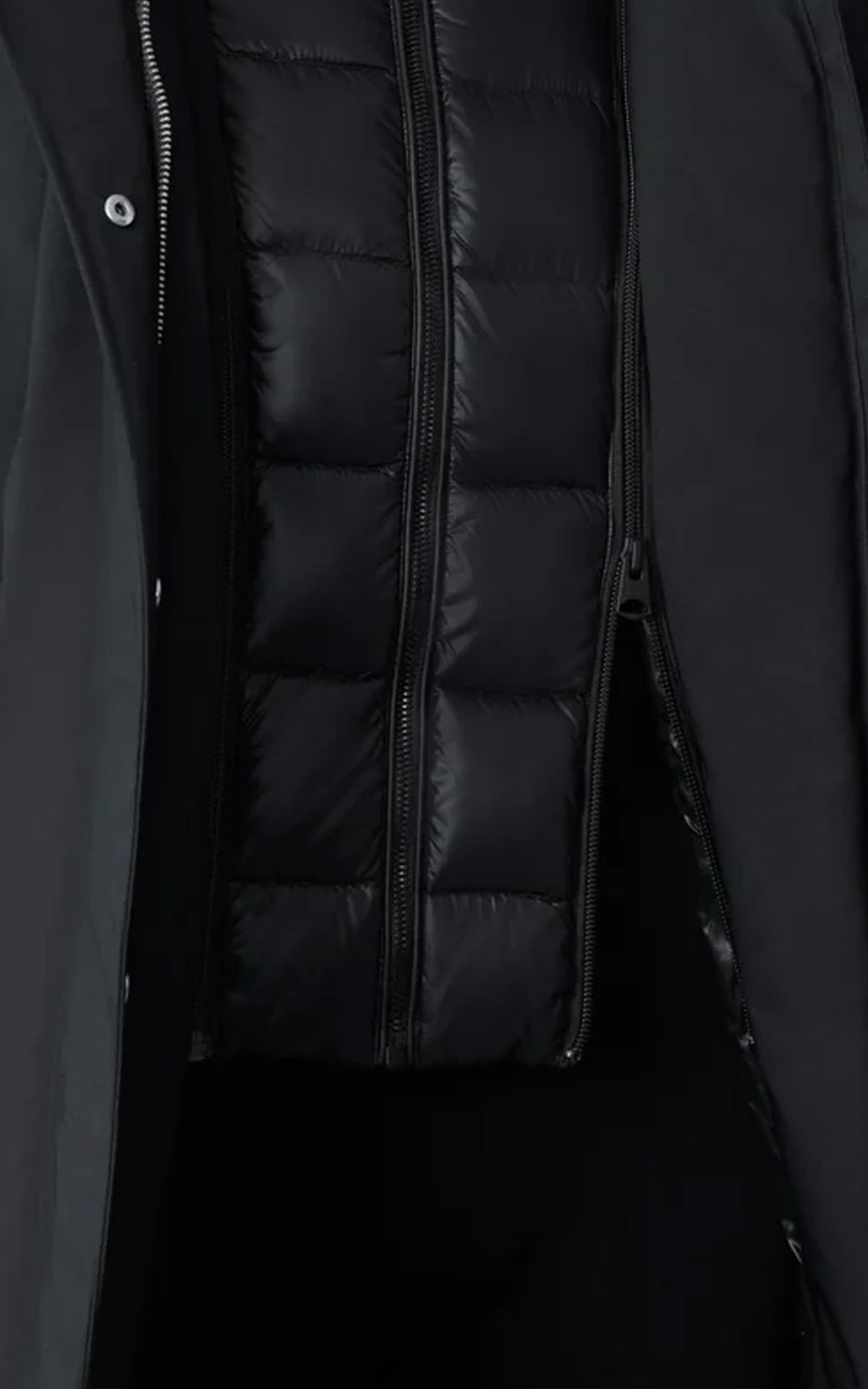 Manteau 2-en-1 en duvet et fourrure SHILOH-XZ noir