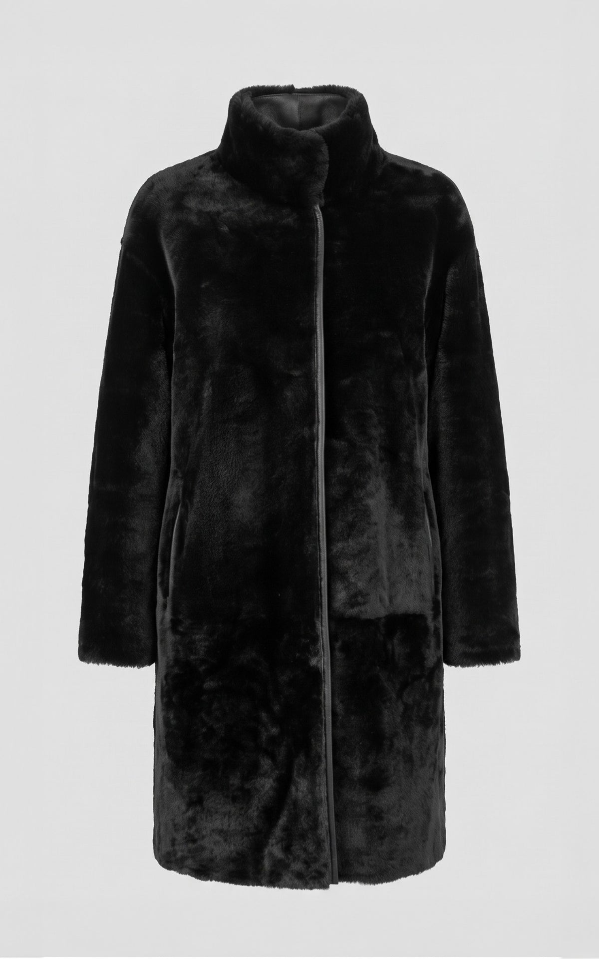 Manteau réversible peau lainée Giorgina noir