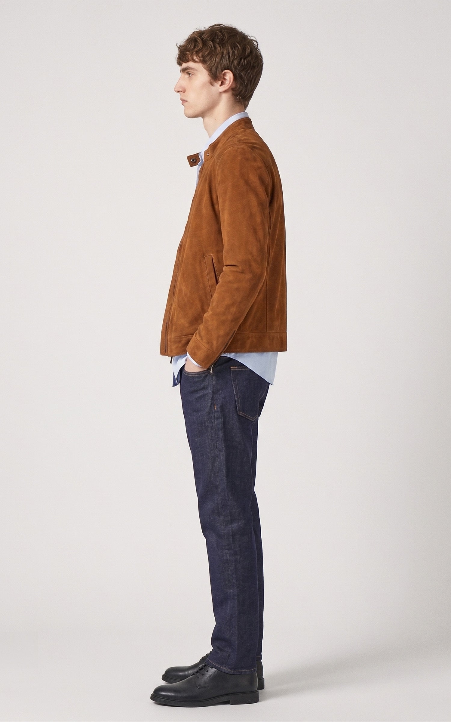 Blouson daim Delf cognac