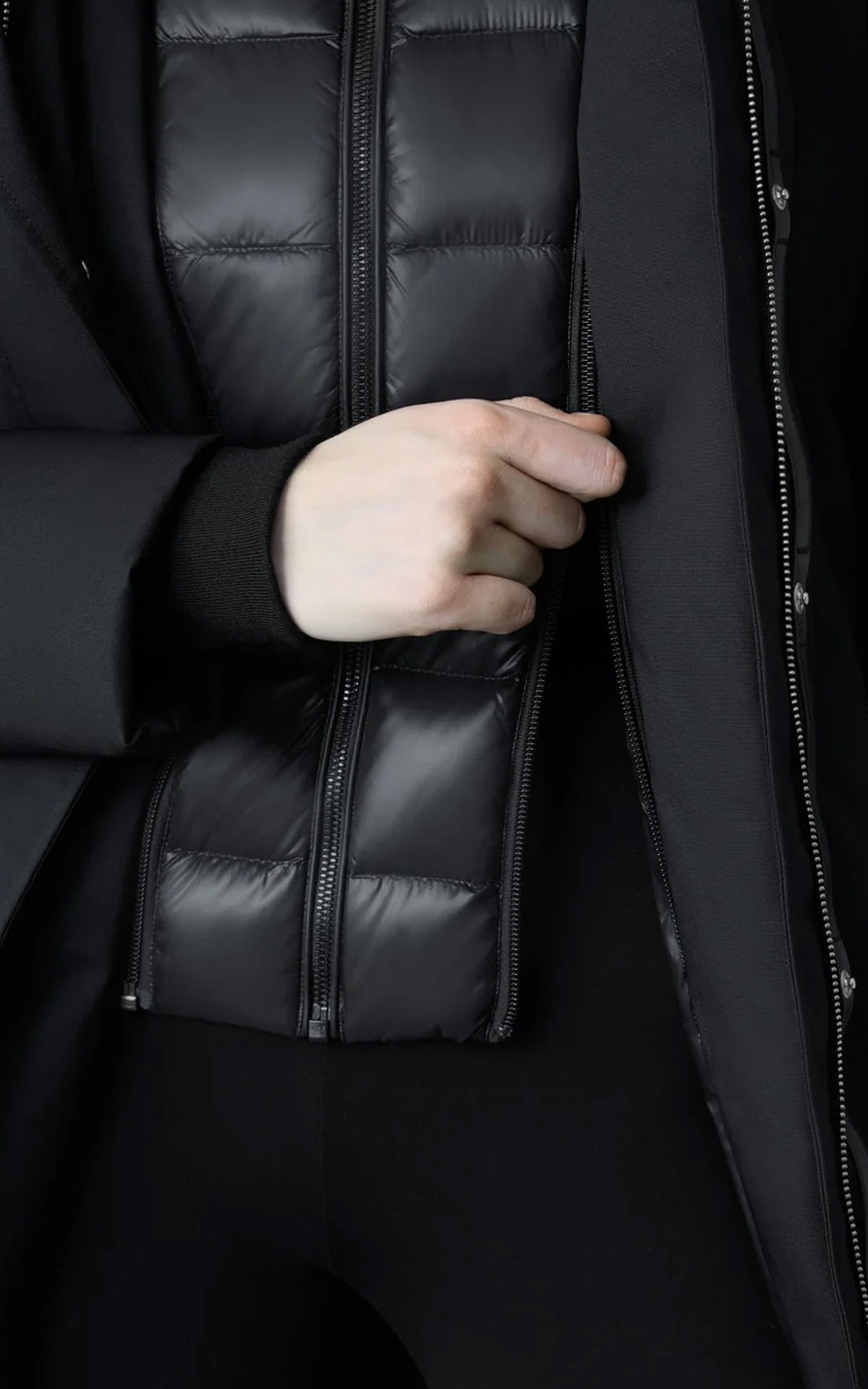 Manteau 2-en-1 en duvet et fourrure SHILOH-XZ noir