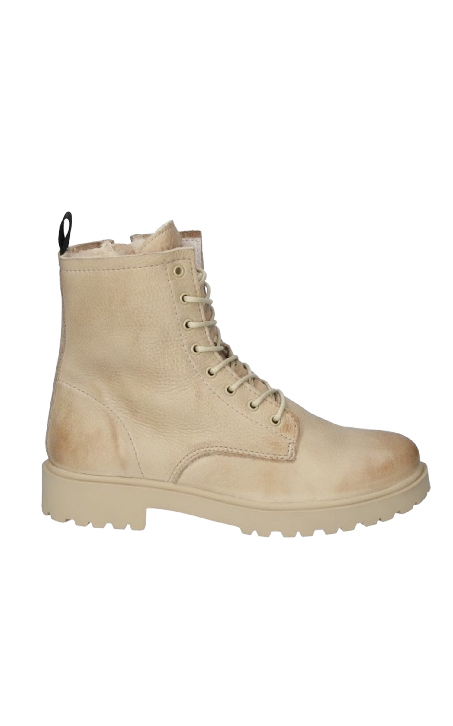 Botines de cuero forrados KAJSA beis