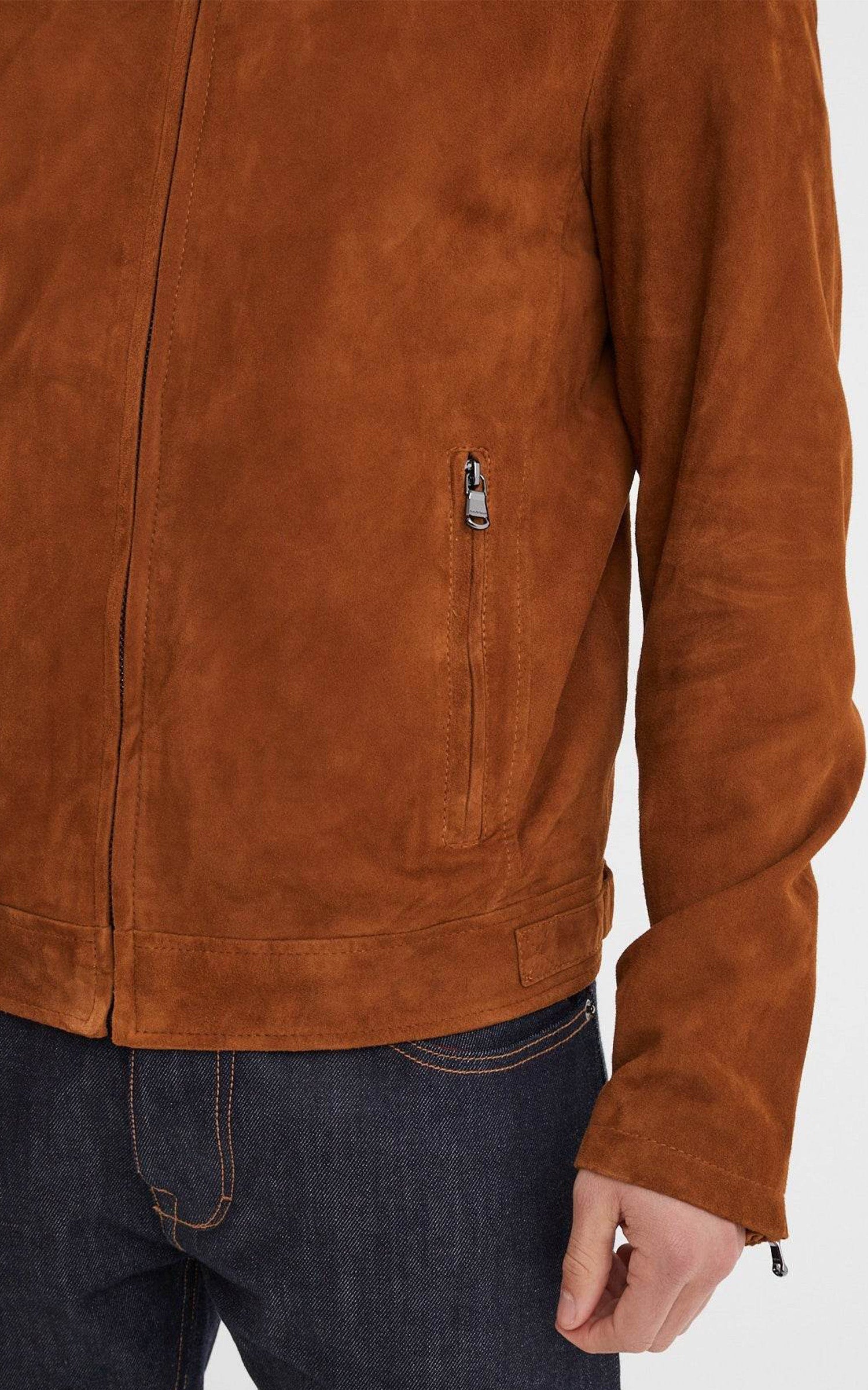 Blouson daim Delf cognac