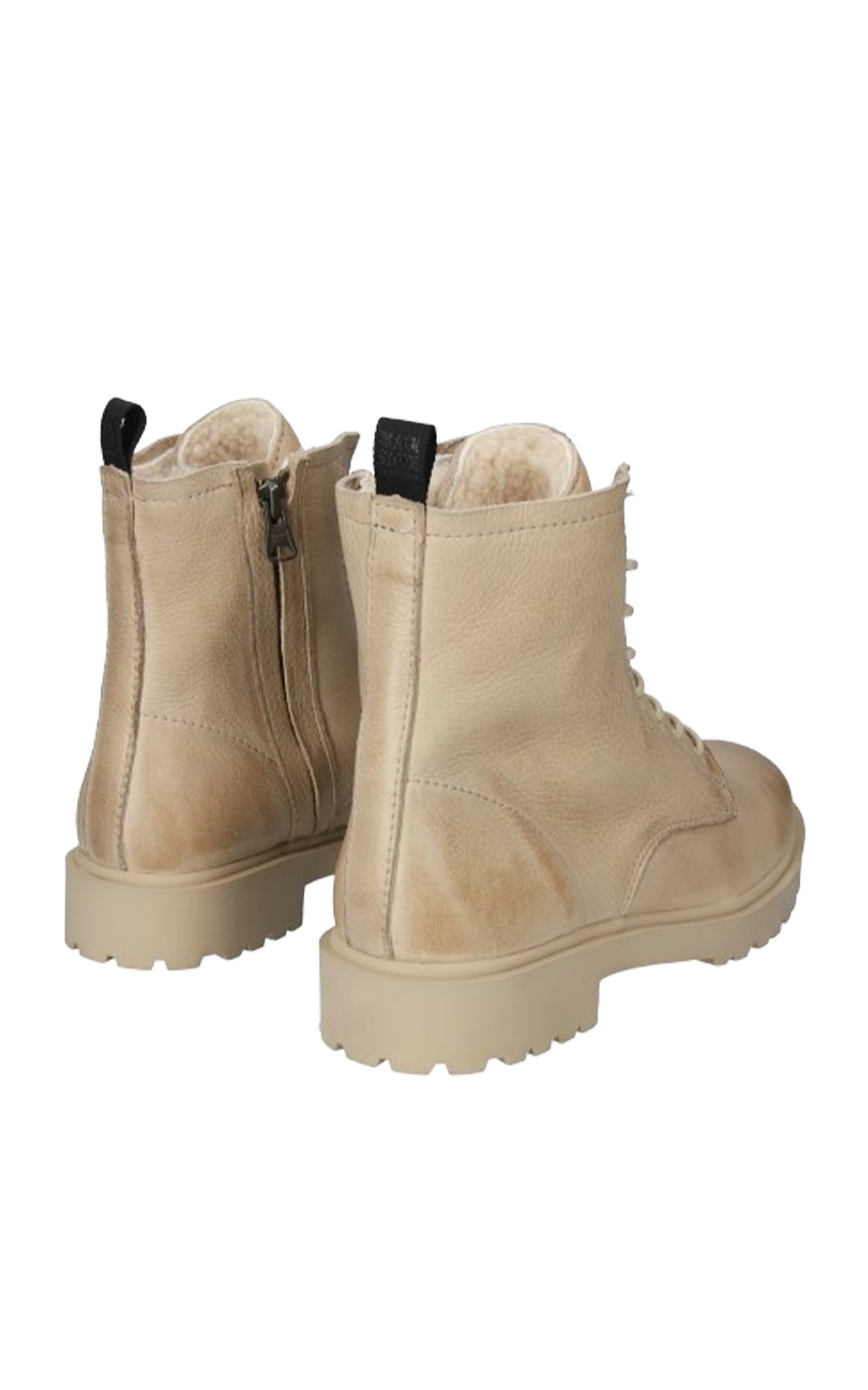 Botines de cuero forrados KAJSA beis