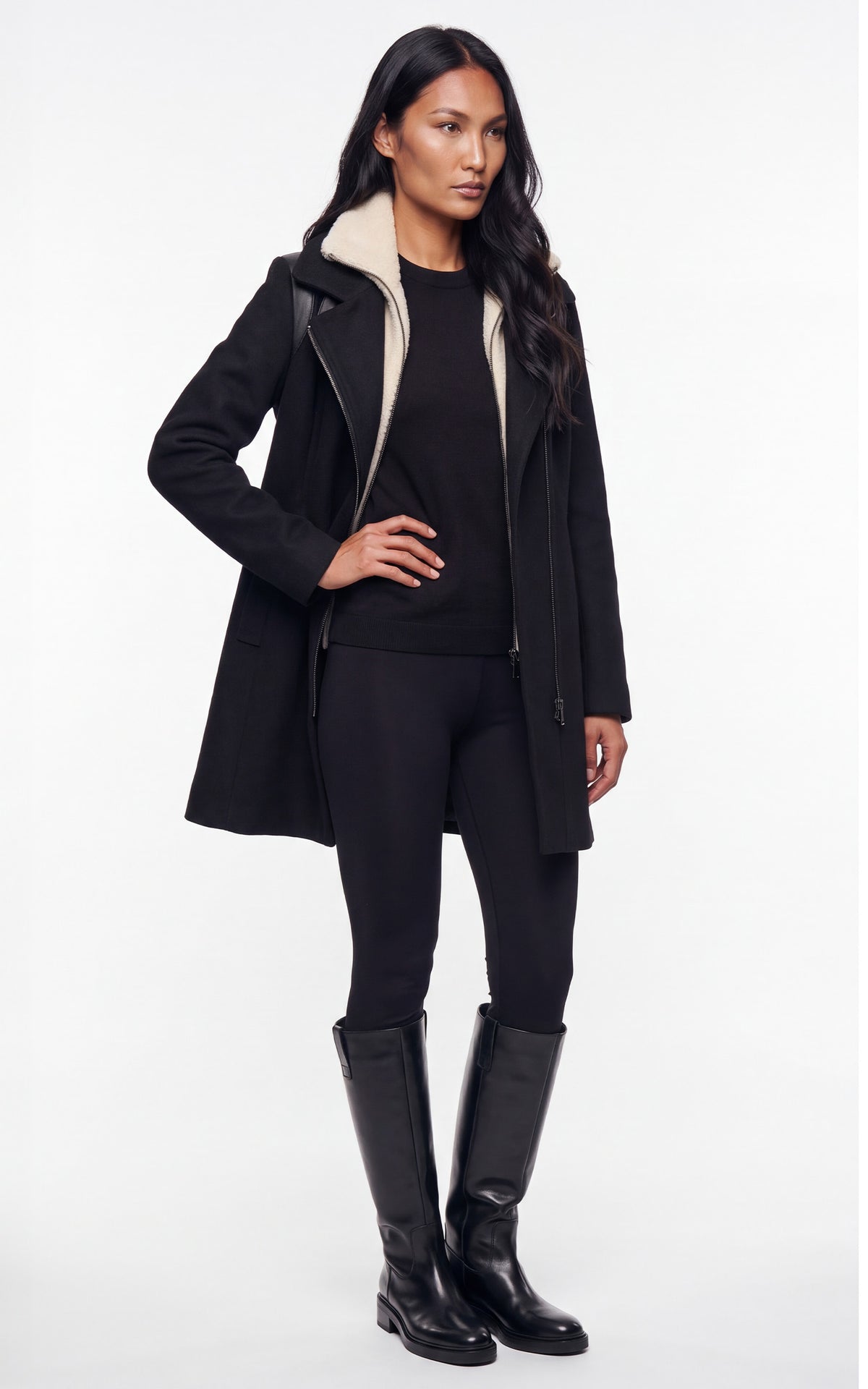 Manteau laine Kiana noir