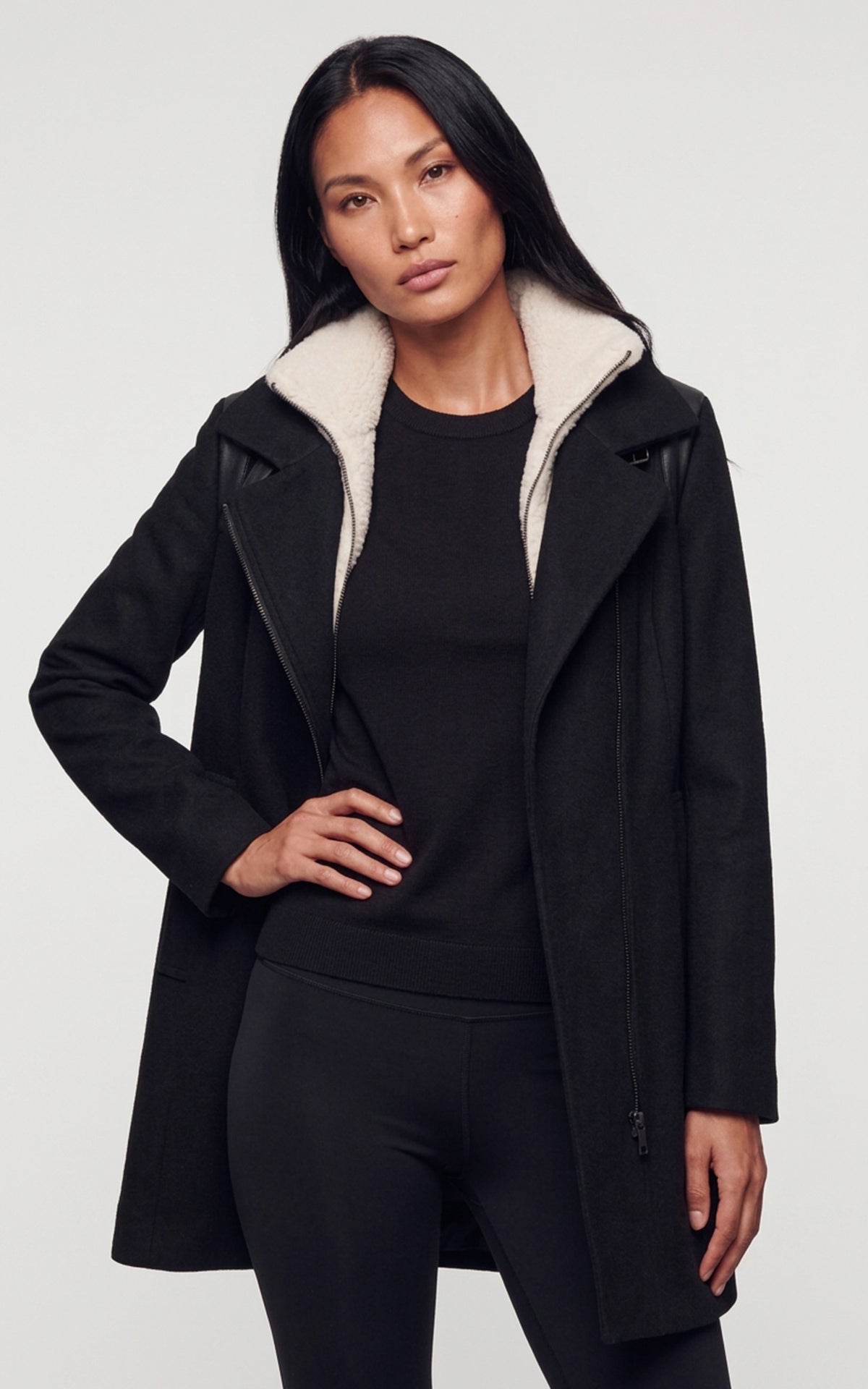 Manteau laine Kiana noir