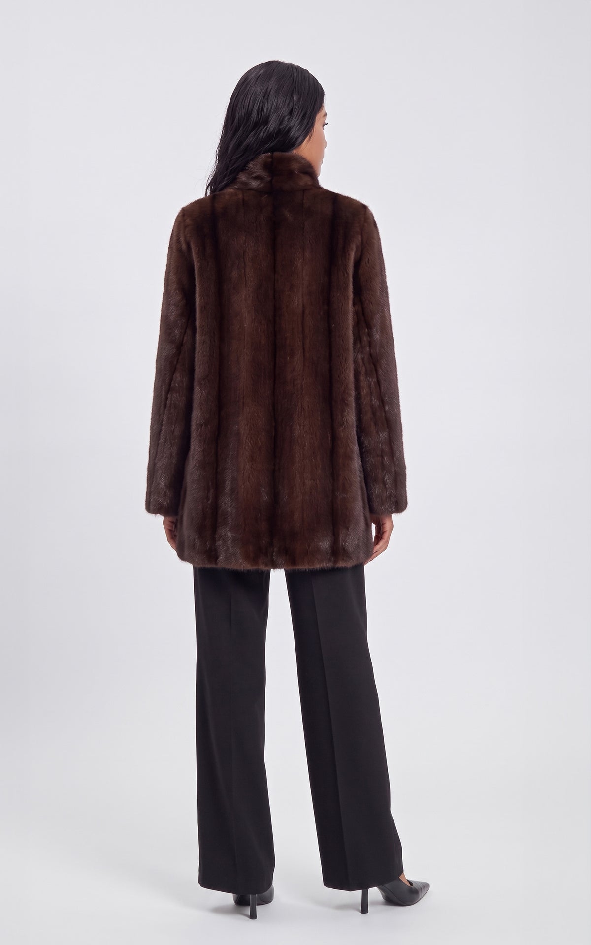 Manteau trapèze vison Sheila marron
