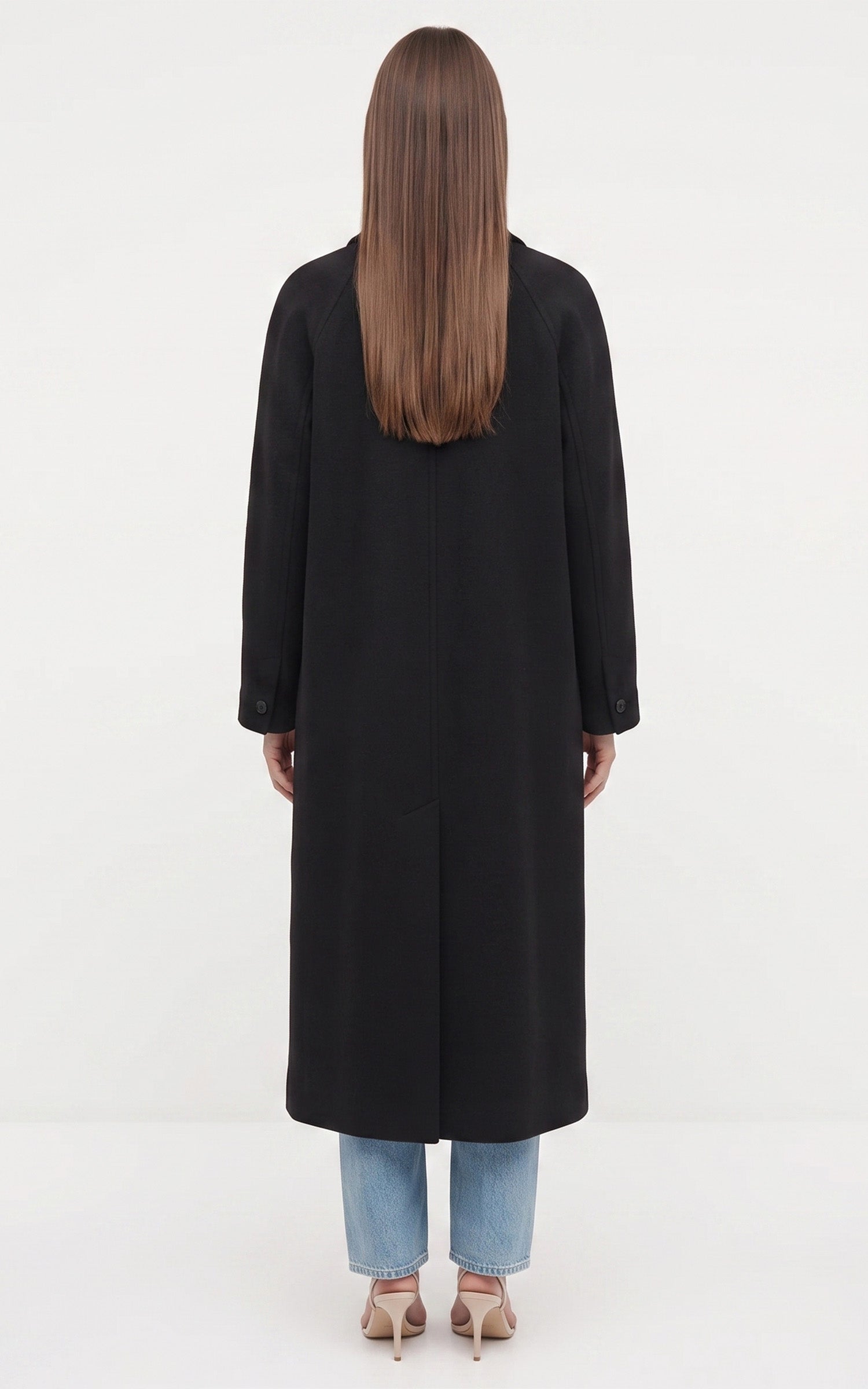 Manteau long laine Grace noir