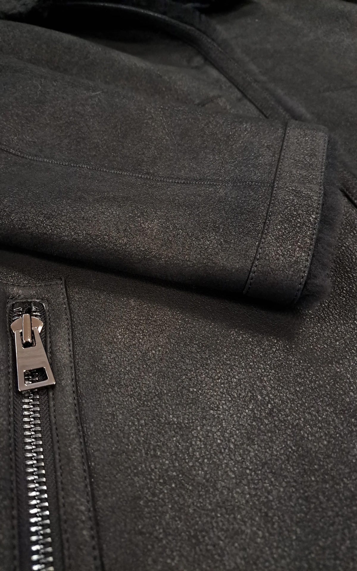 Manteau réversible peau lainée Giorgina noir