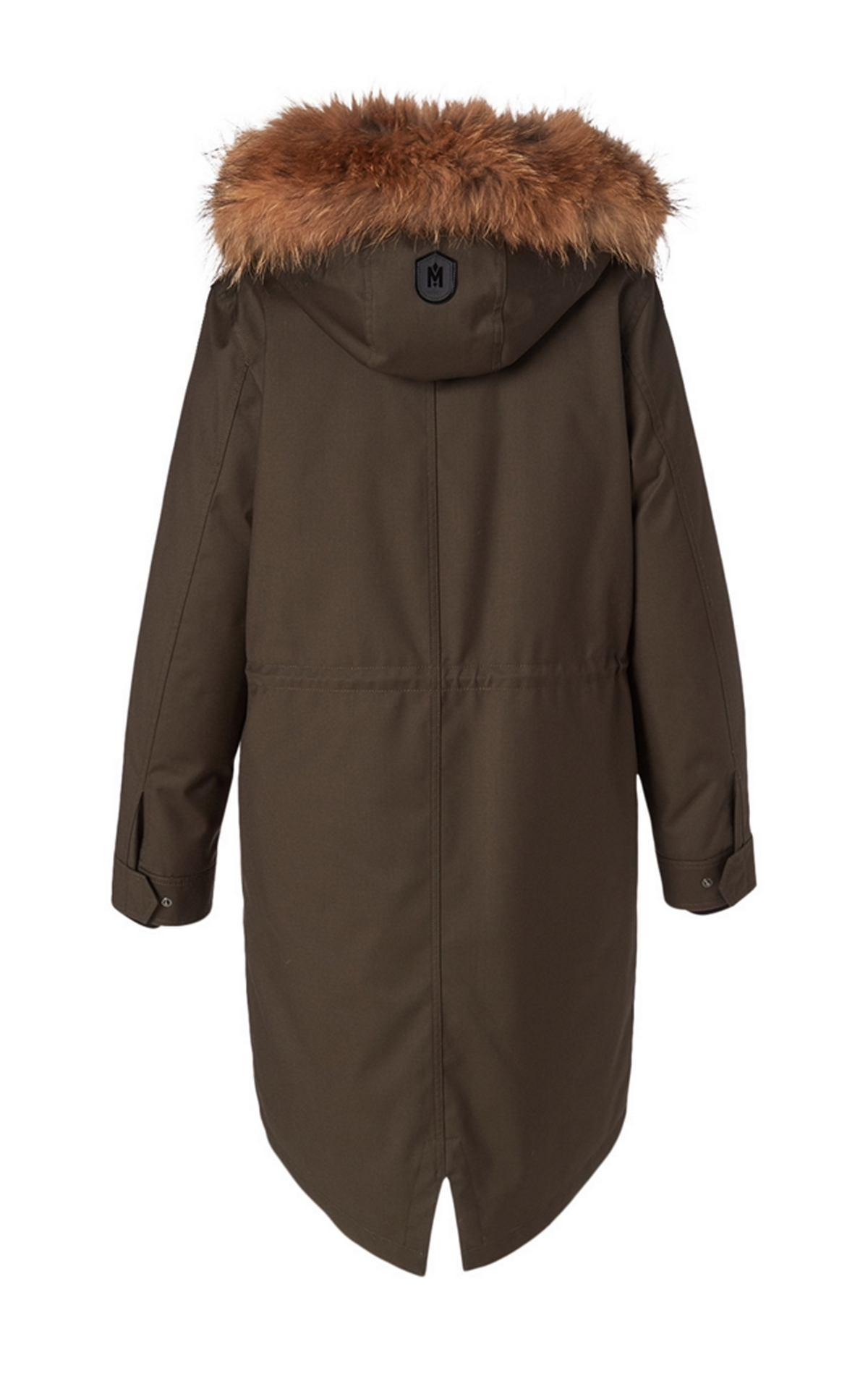 Parka longue à capuche en fourrure Rena kaki