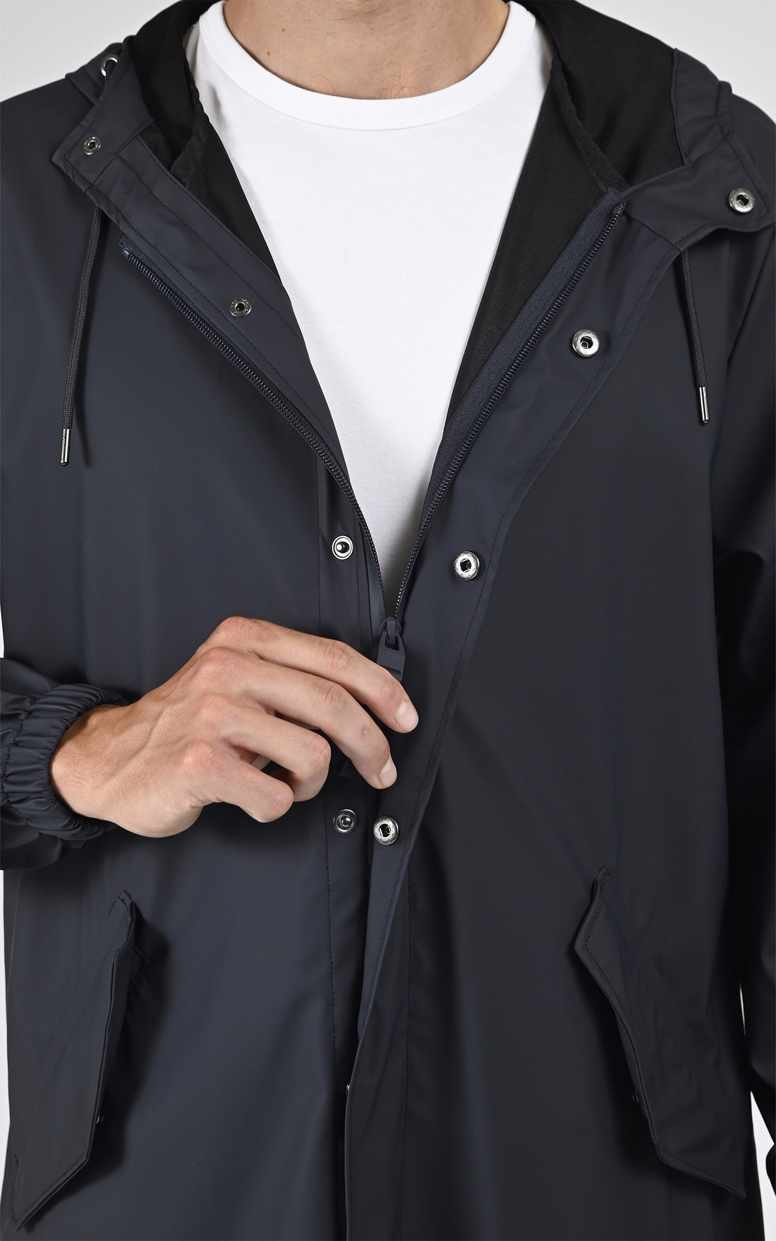 7/8 Textile Mixte Rains, modèle 18140 fishtail parka de couleur bleu