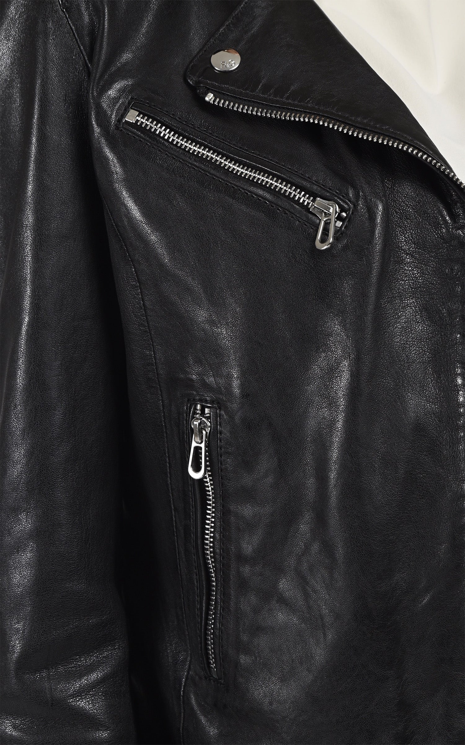 Blouson cuir Olympe noir