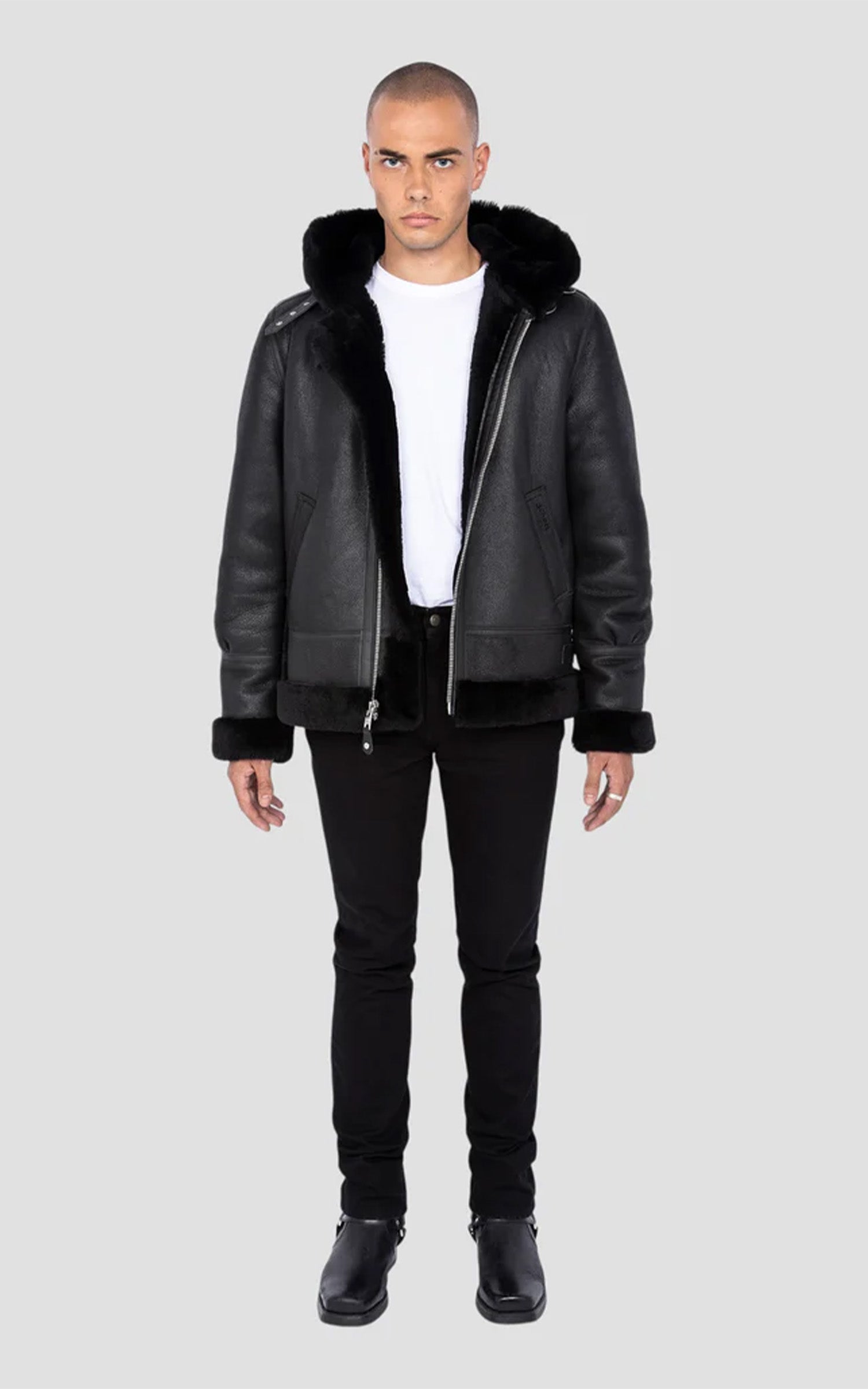 Bombardier cuir mouton B-3 noir