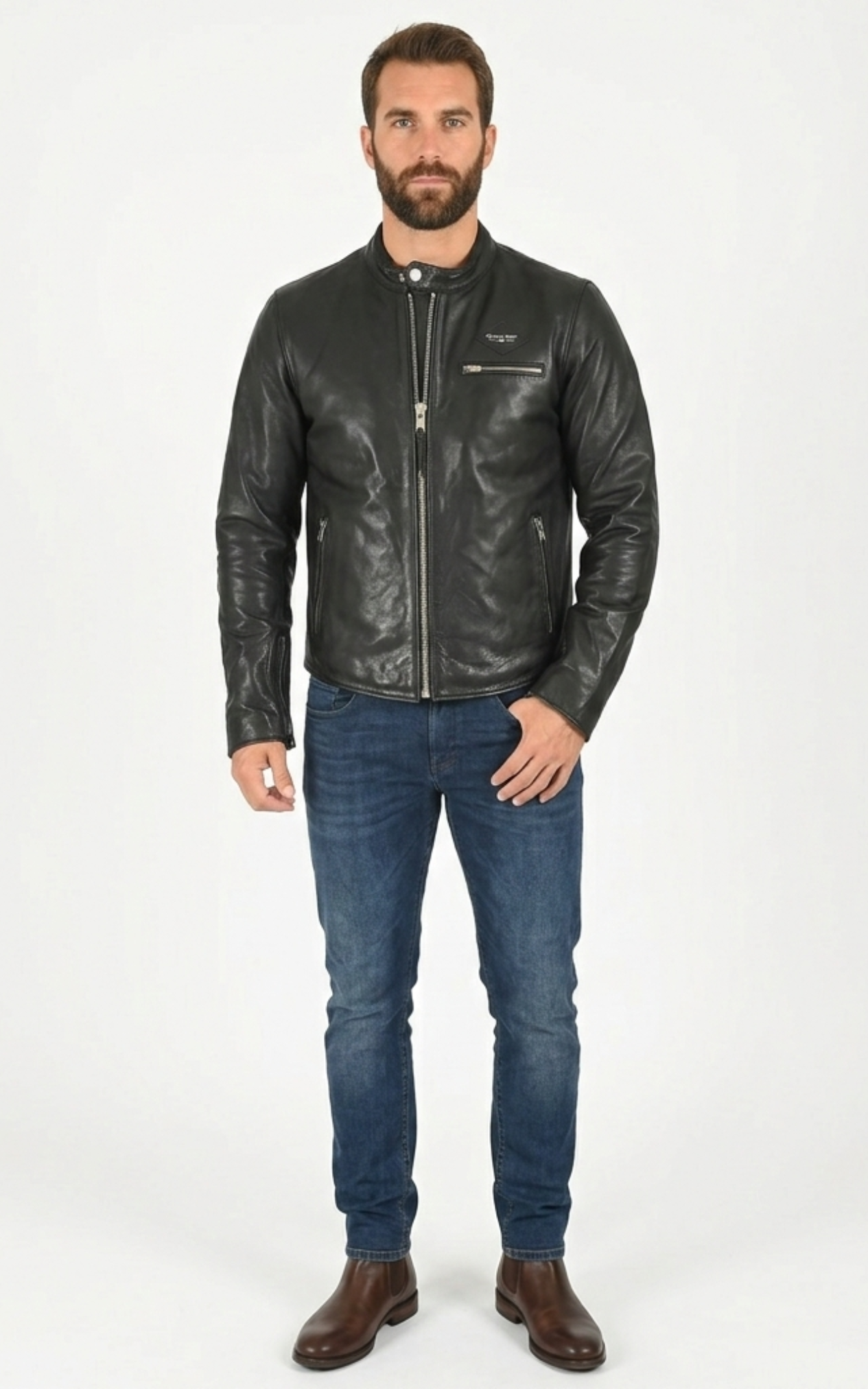 Blouson en cuir Speed noir