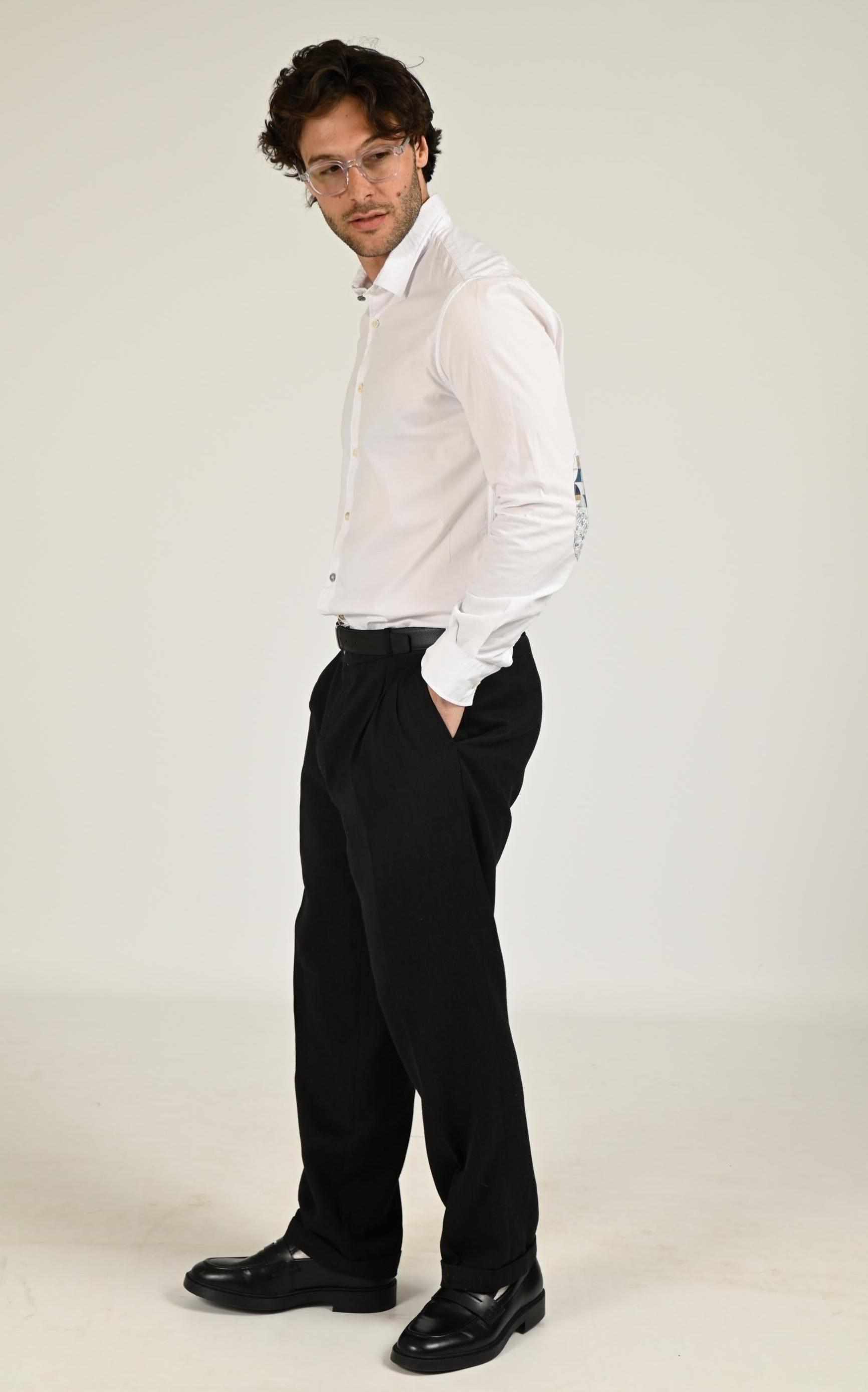 Chemise Textile Homme Bob, modèle Rabby 517 de couleur bianco