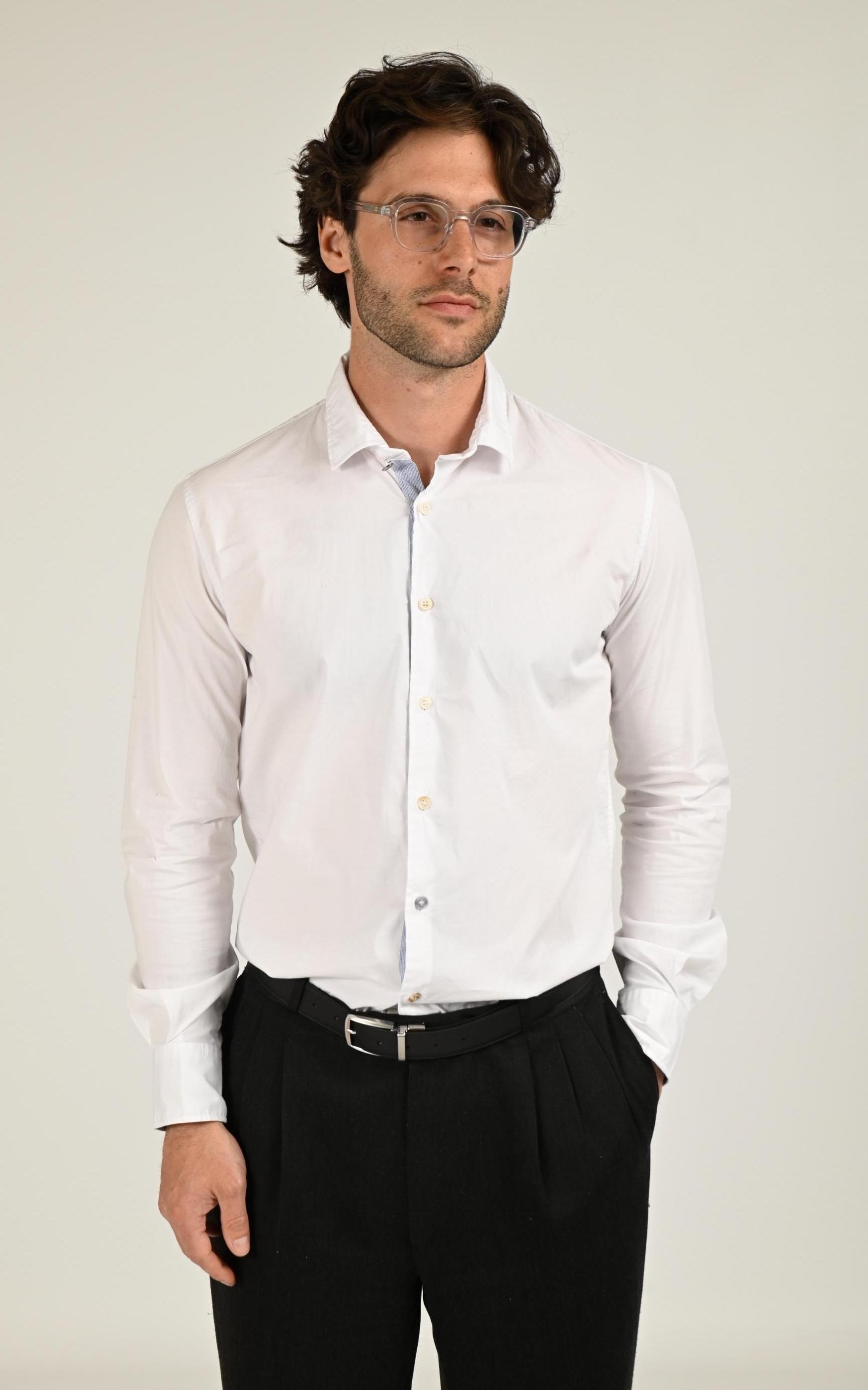 Chemise Textile Homme Bob, modèle Rabby 517 de couleur bianco