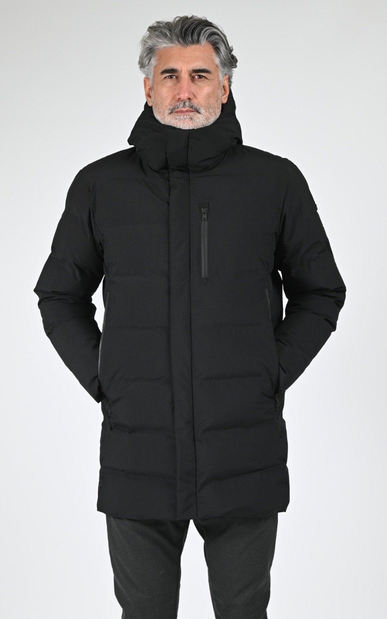 3/4 doudoune Textile Homme Scandinavian Edition, modèle Radian ii de couleur onyx