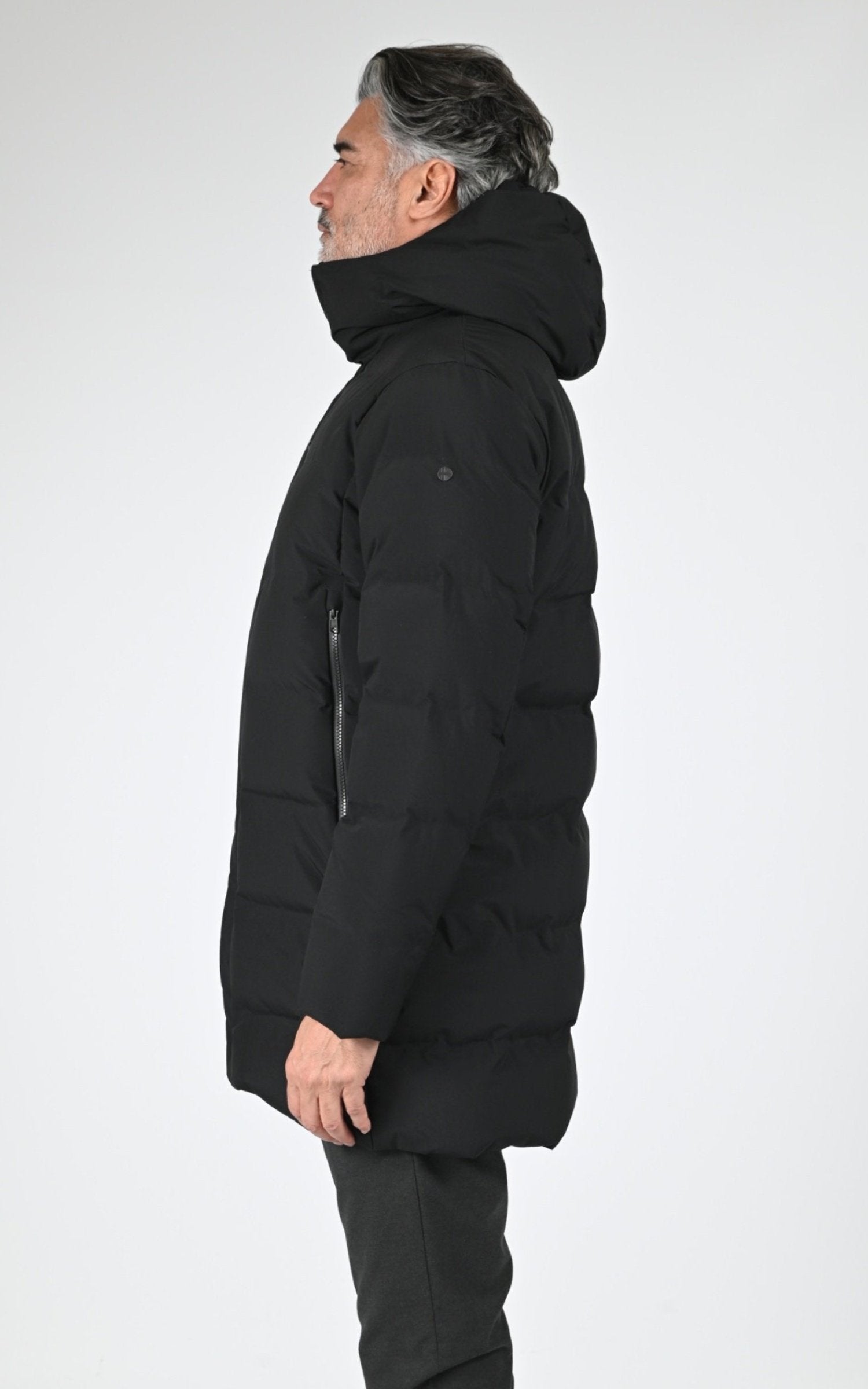 3/4 doudoune Textile Homme Scandinavian Edition, modèle Radian ii de couleur onyx