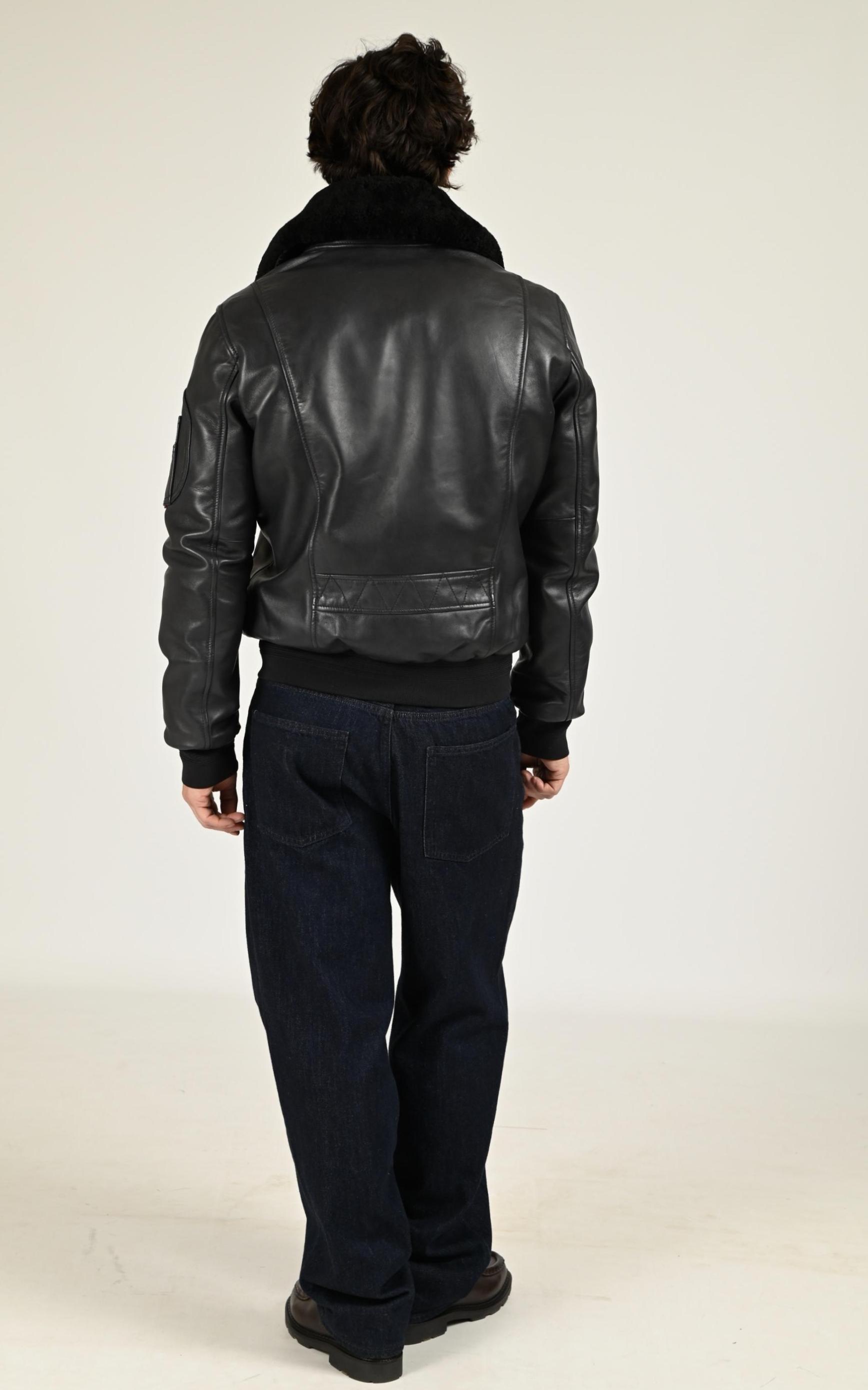 Pilote Cuir Homme Patrouille De France, modèle Rafal de couleur bleu