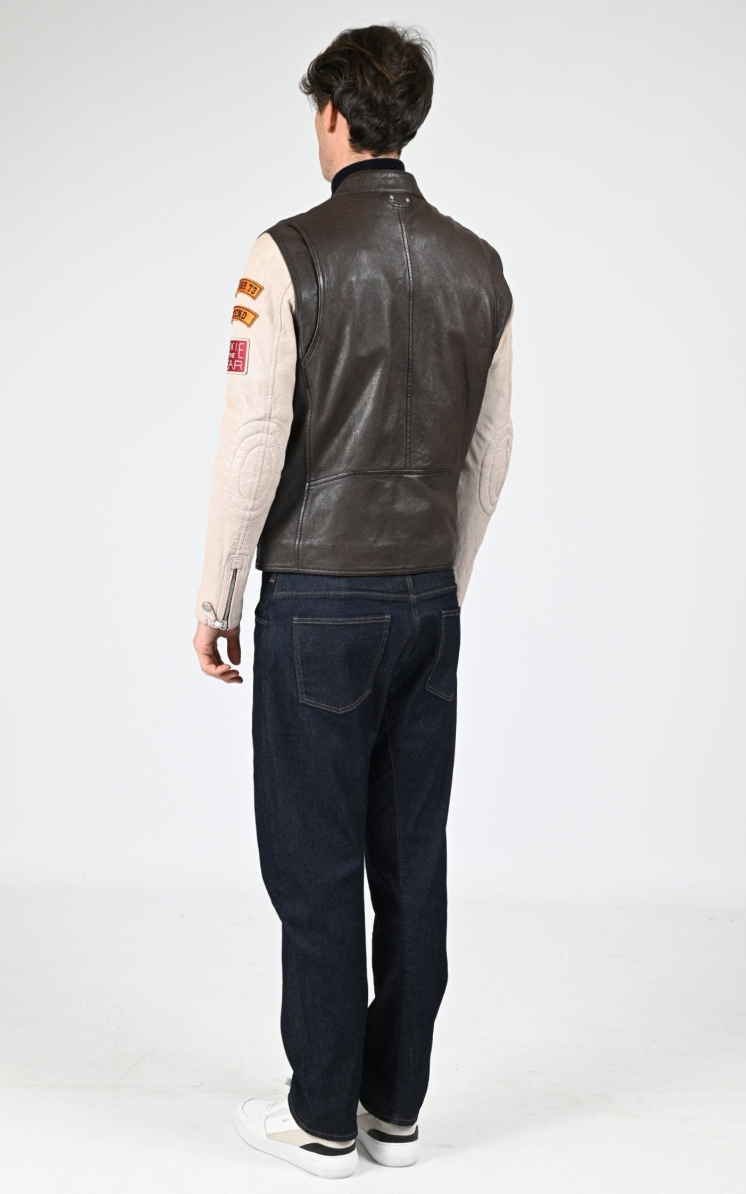 Blouson Cuir Homme Daytona 73, modèle Rapid 102553 de couleur r brown