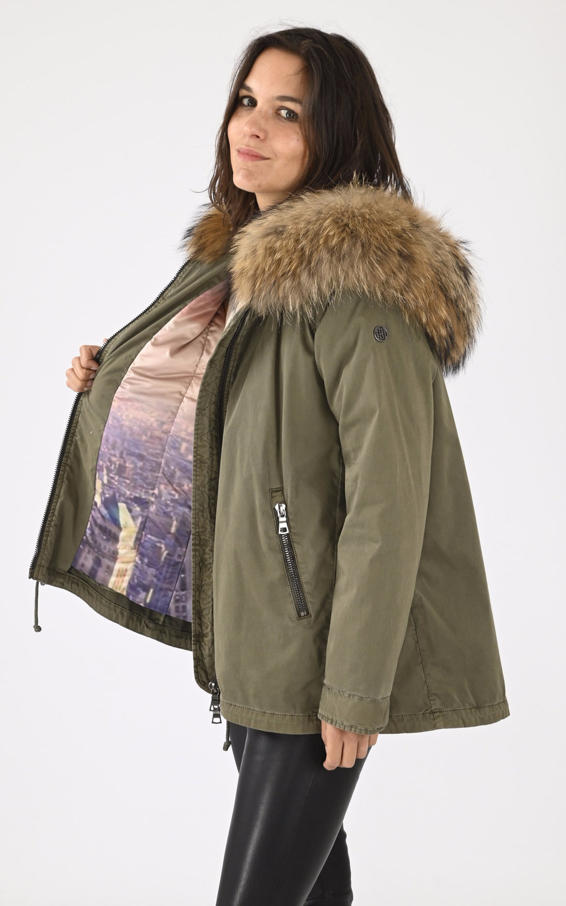 Veste Textile Femme Blonde no.8, modèle Rennes 515 de couleur kaki