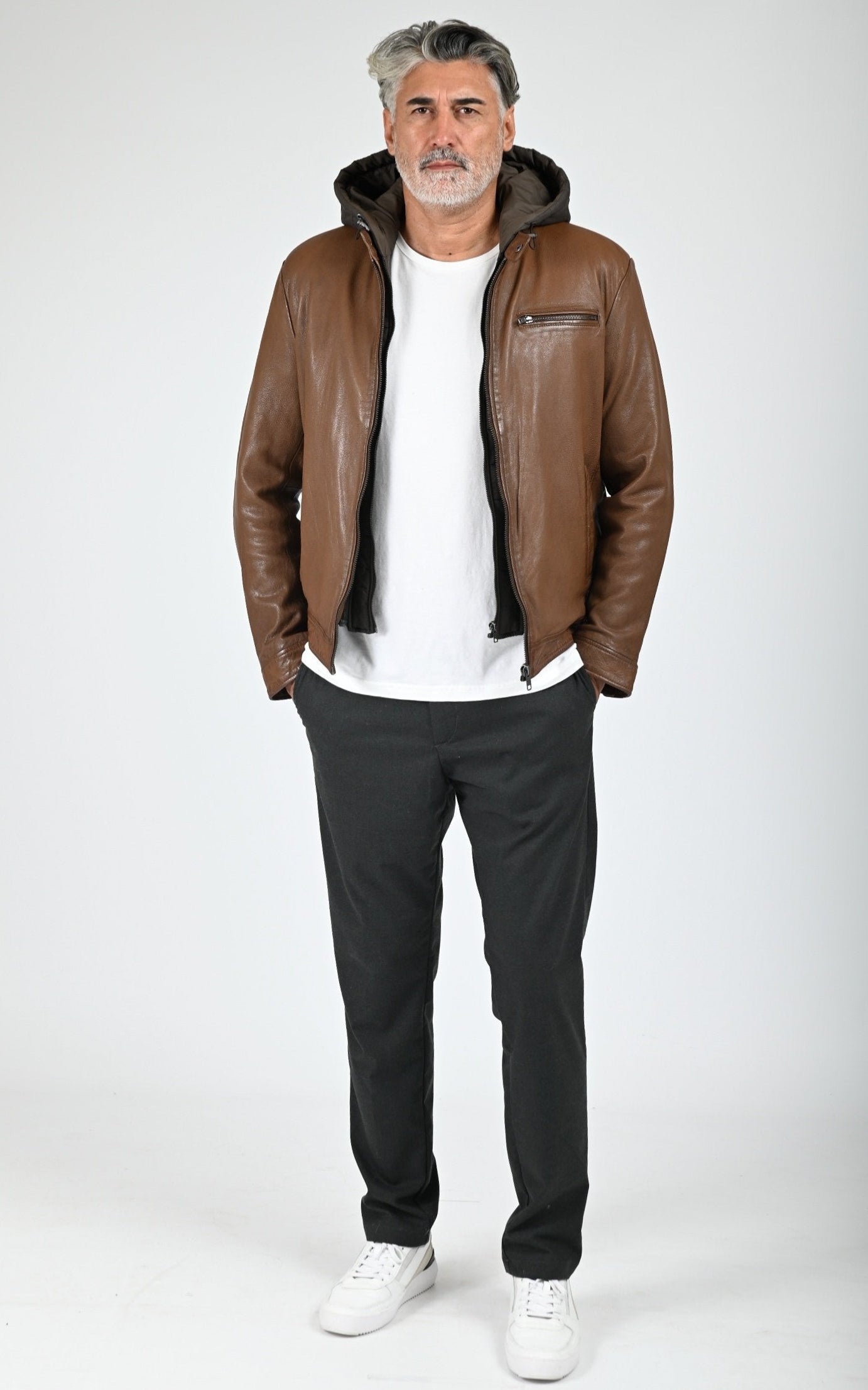 Blouson capuche Retro Hood cognac