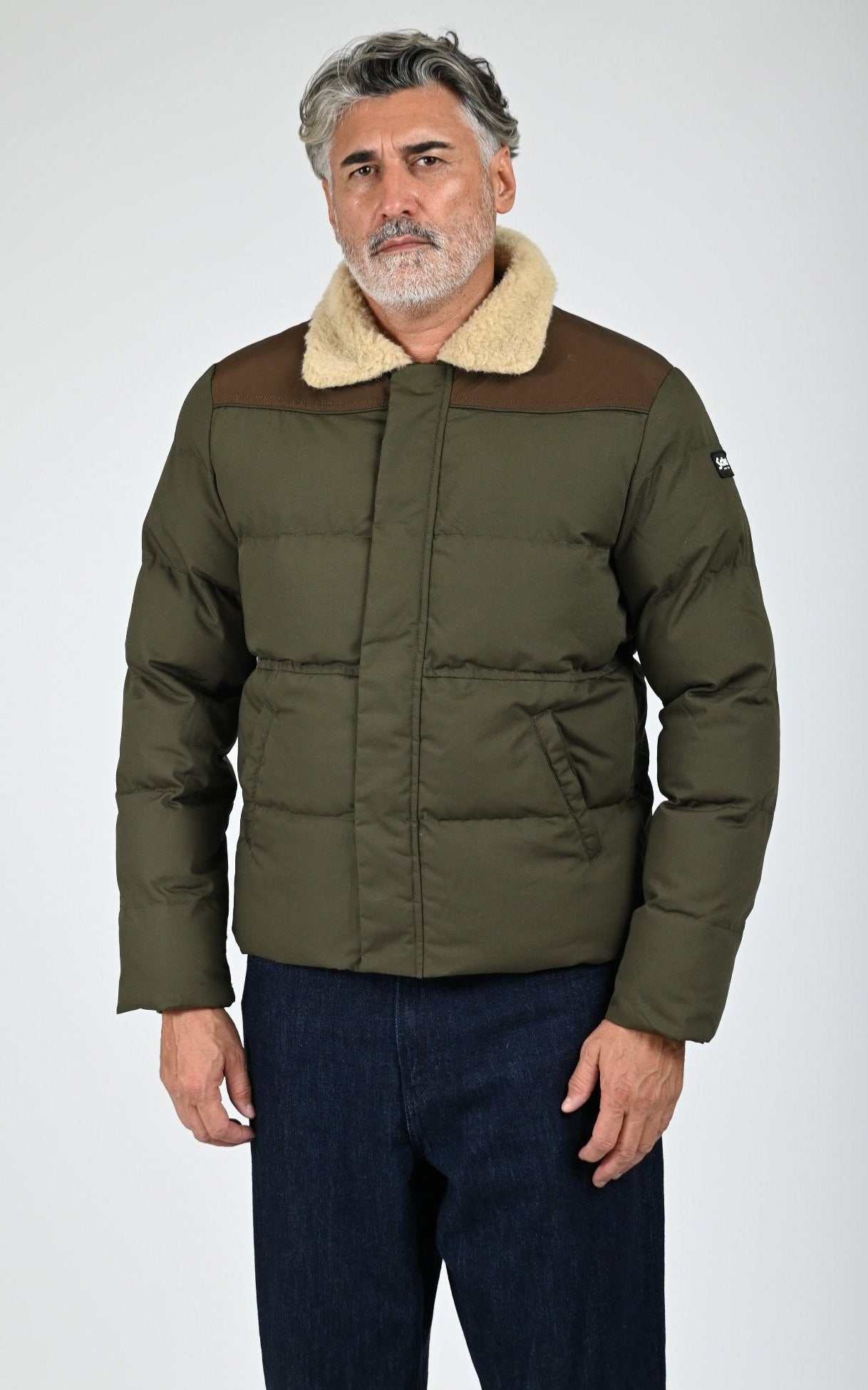 Blouson/doudoune long réversible kaki et bleu marine - RIVERSO2 Blouson/doudoune long réversible kaki et bleu marine - RIVERSO2