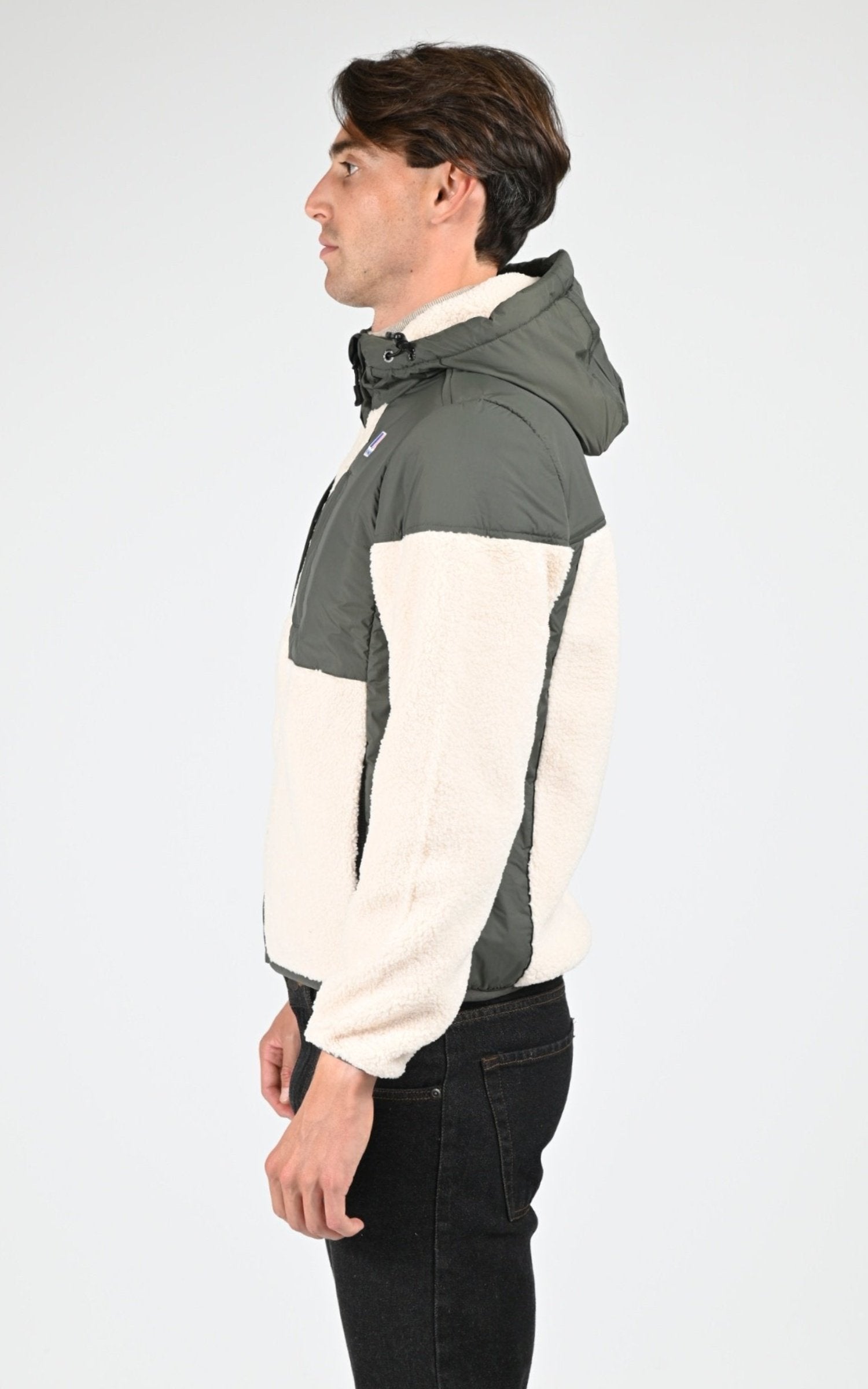 Blouson Textile Mixte K-Way, modèle Samson orsetto k5122sw de couleur green blackish ecru