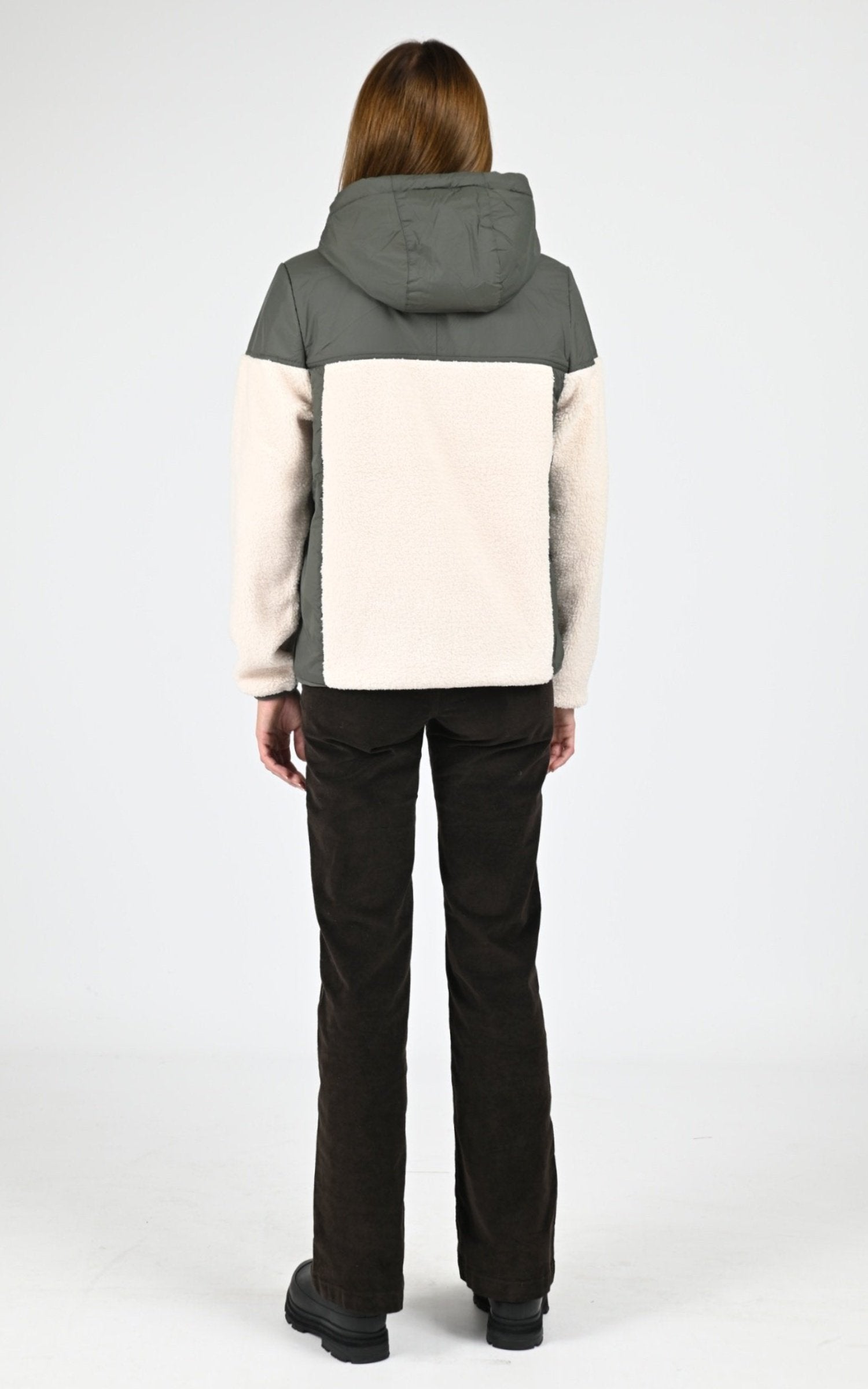 Blouson Textile Mixte K-Way, modèle Samson orsetto k5122sw de couleur green blackish ecru